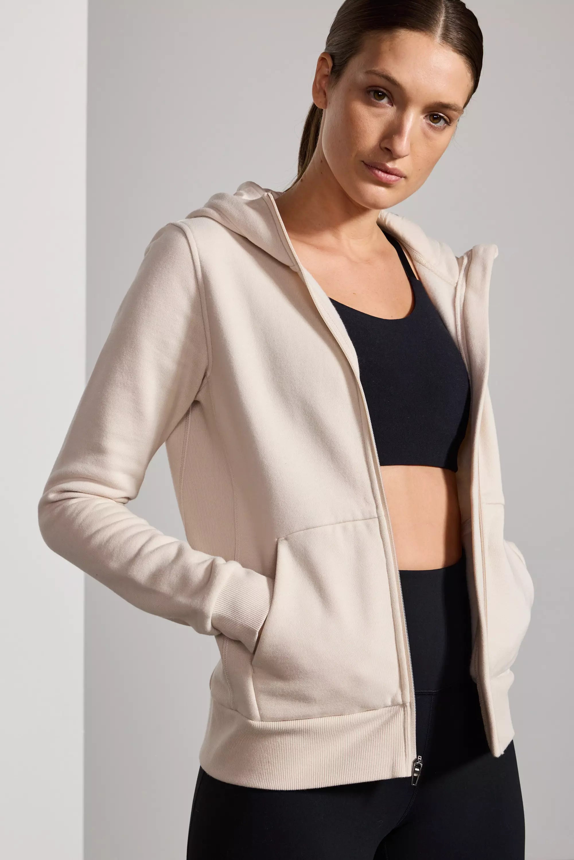 Comfort Fleece Zip-Up Hoodie - Stone