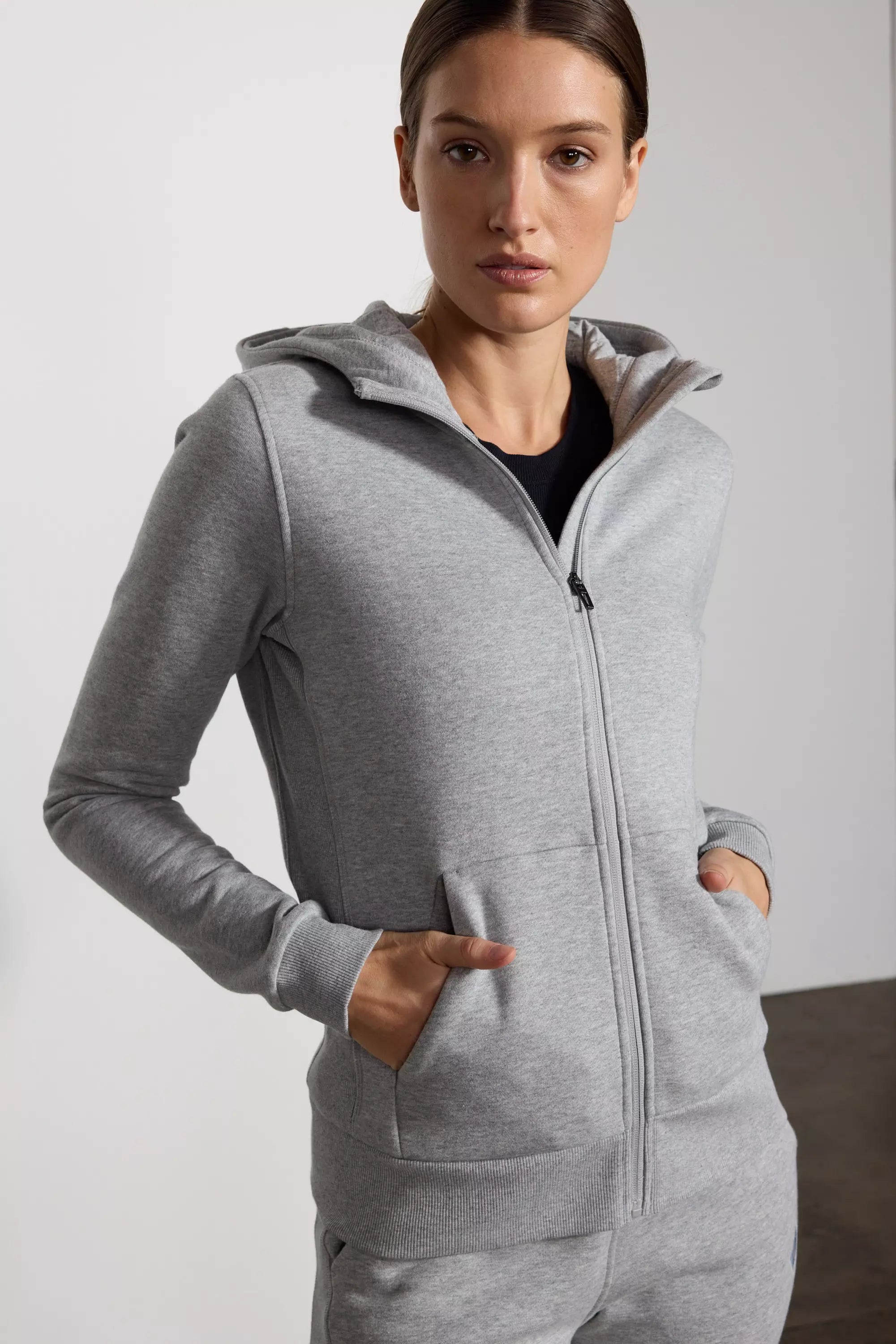 Luxefleece Zip-up Sweat à capuche - HTR Concrete