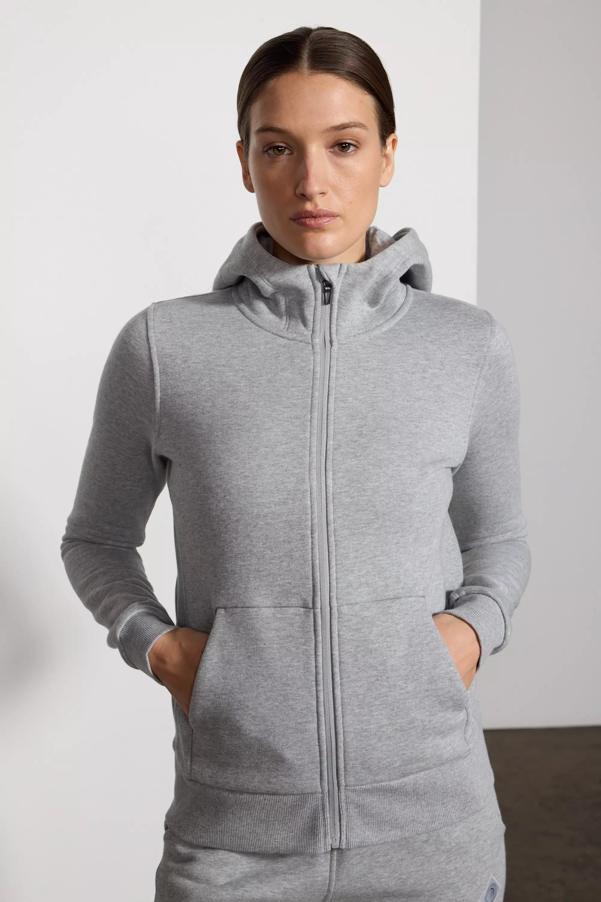 Luxefleece Zip-up Sweat à capuche - HTR Concrete