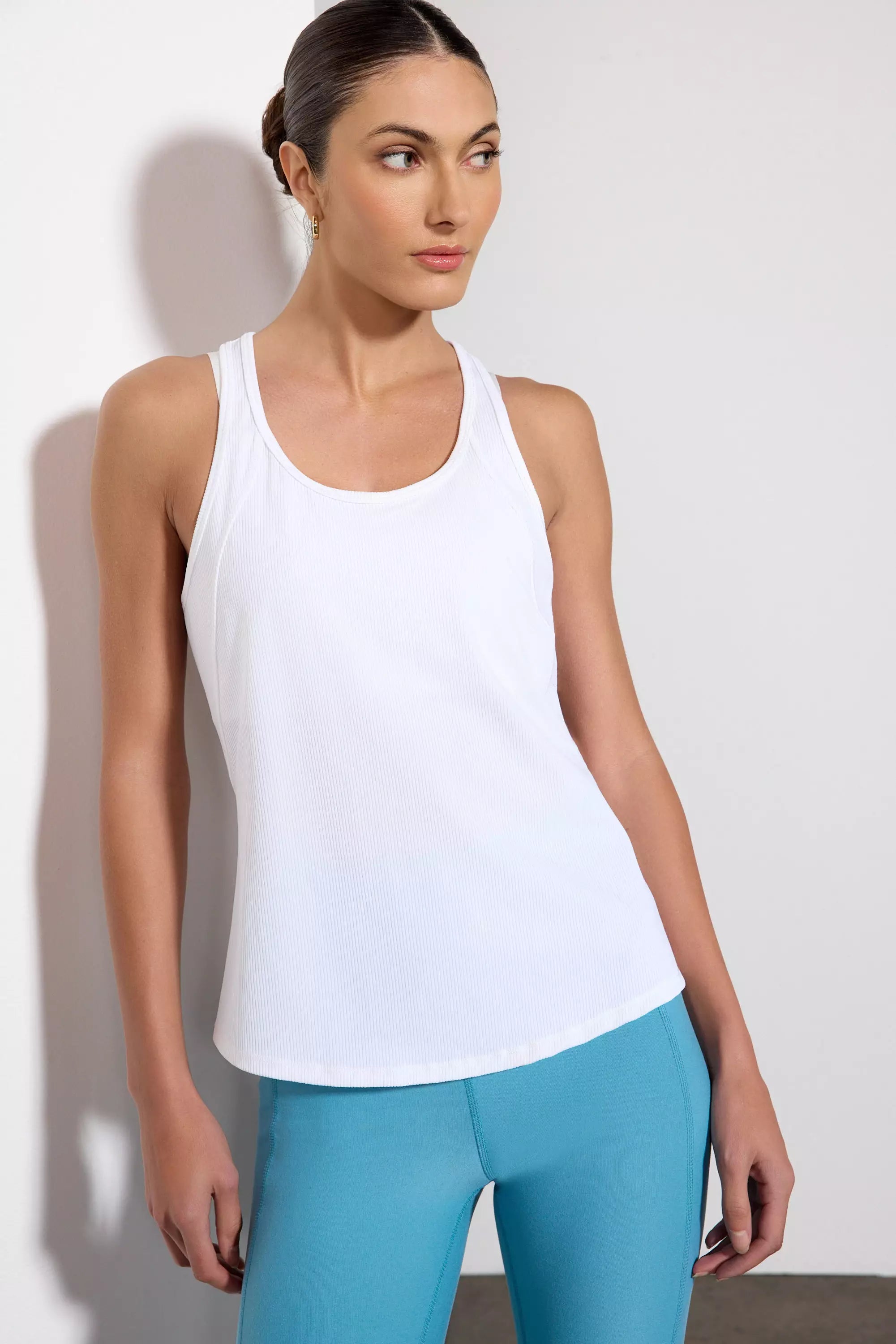 Vivid Racer Back Tank - White