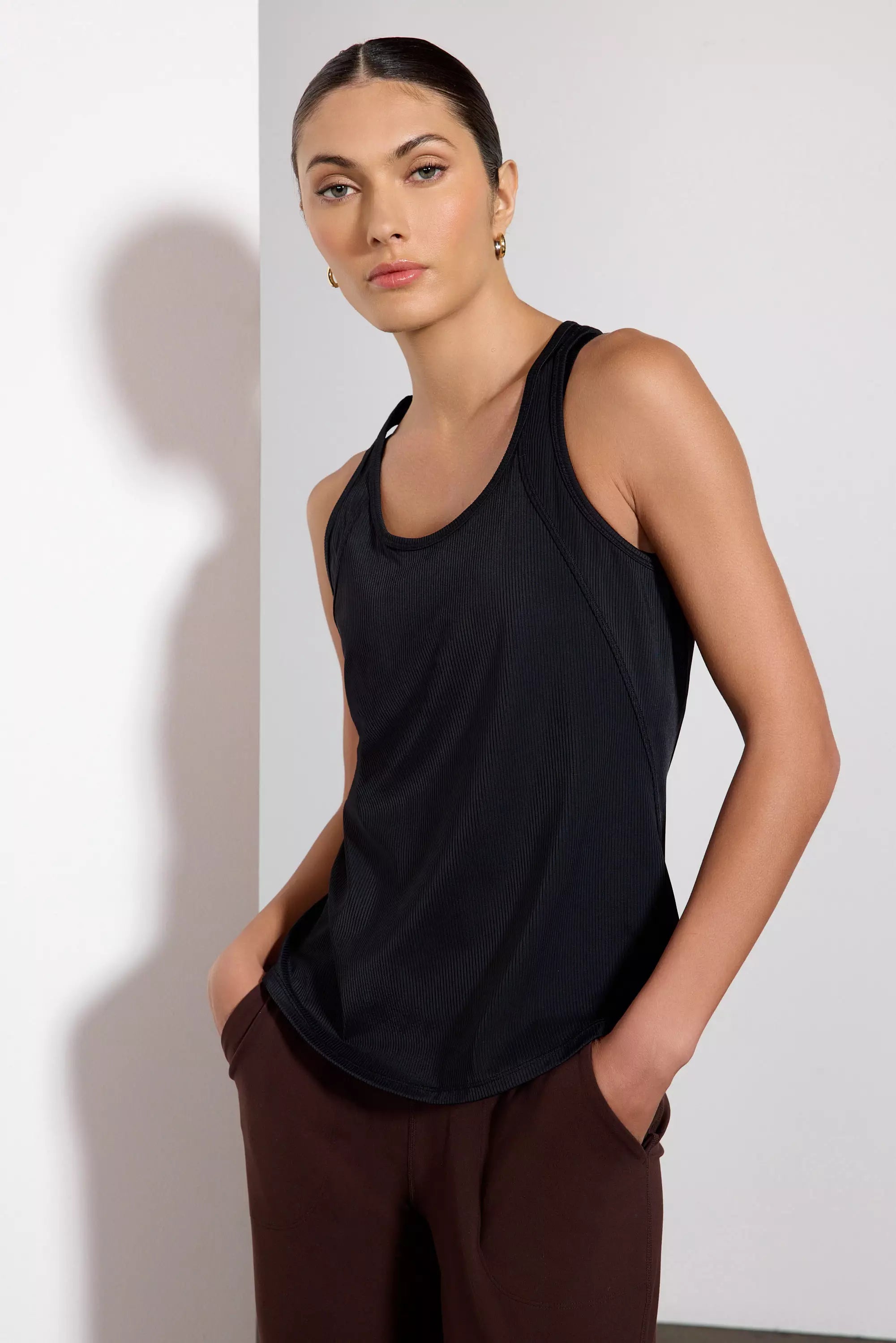 Vivid Racer Back Tank - Black