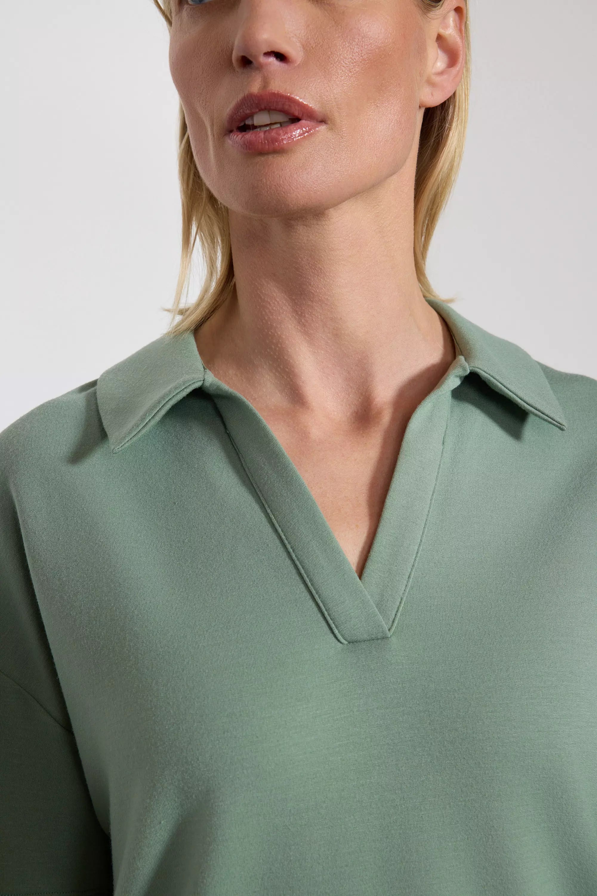 Cozy Fleece Relaxed Polo - Hedge Green