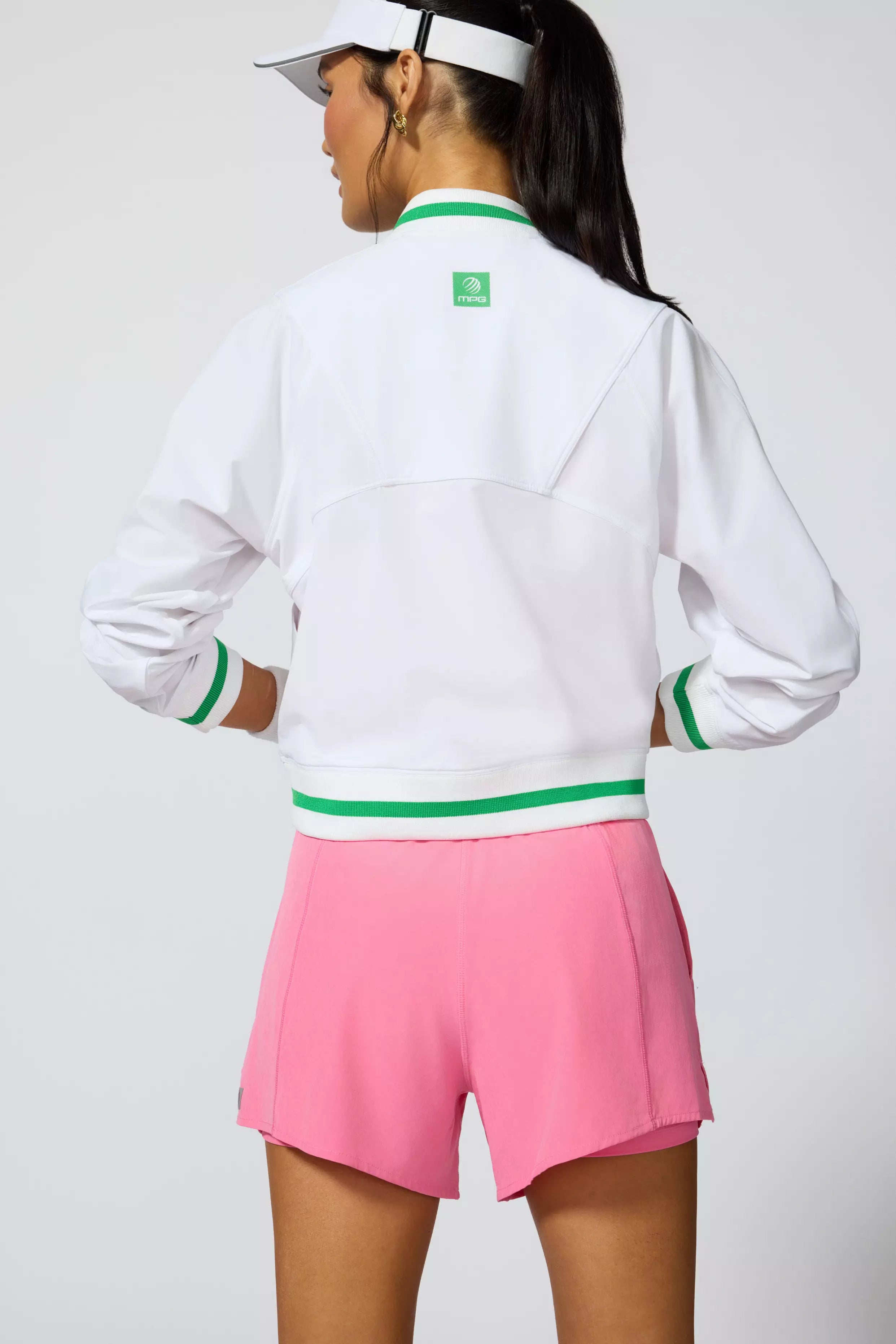 Rove Bomber Jacket - White/Fern Green