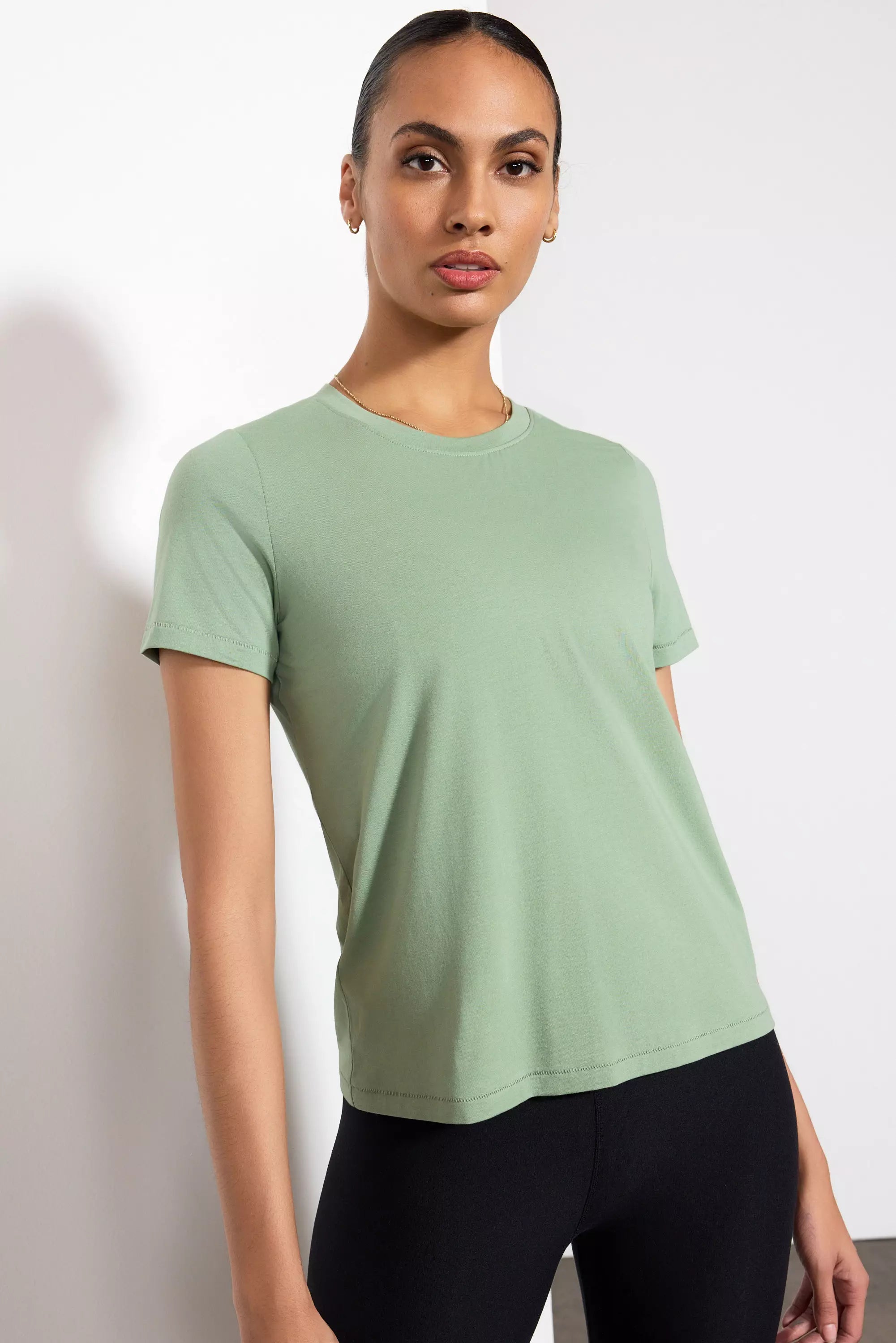 Pima Cotton Classic Fit Tee - Hedge Green