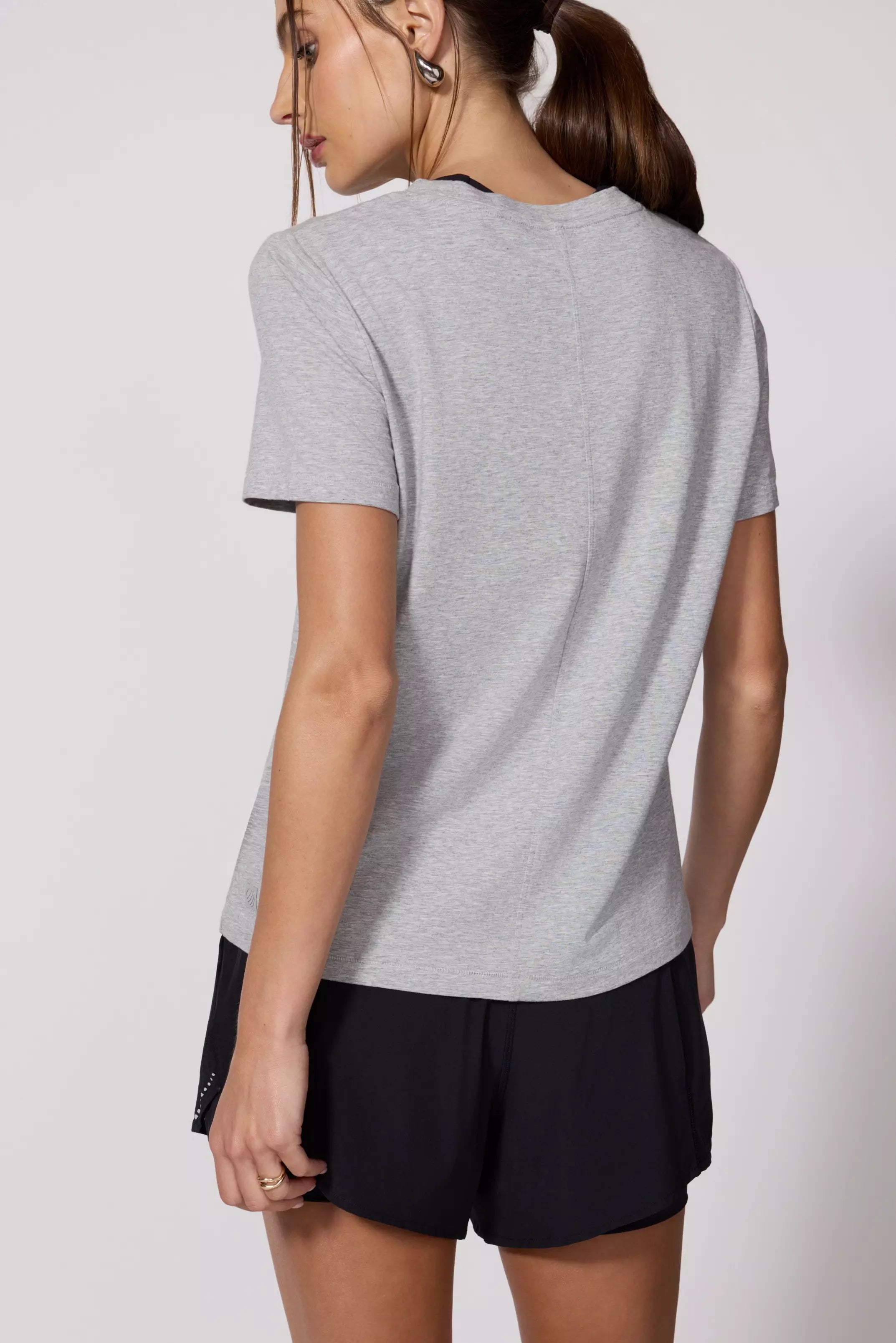 Pima Cotton Classic Fit Tee - Htr Concrete