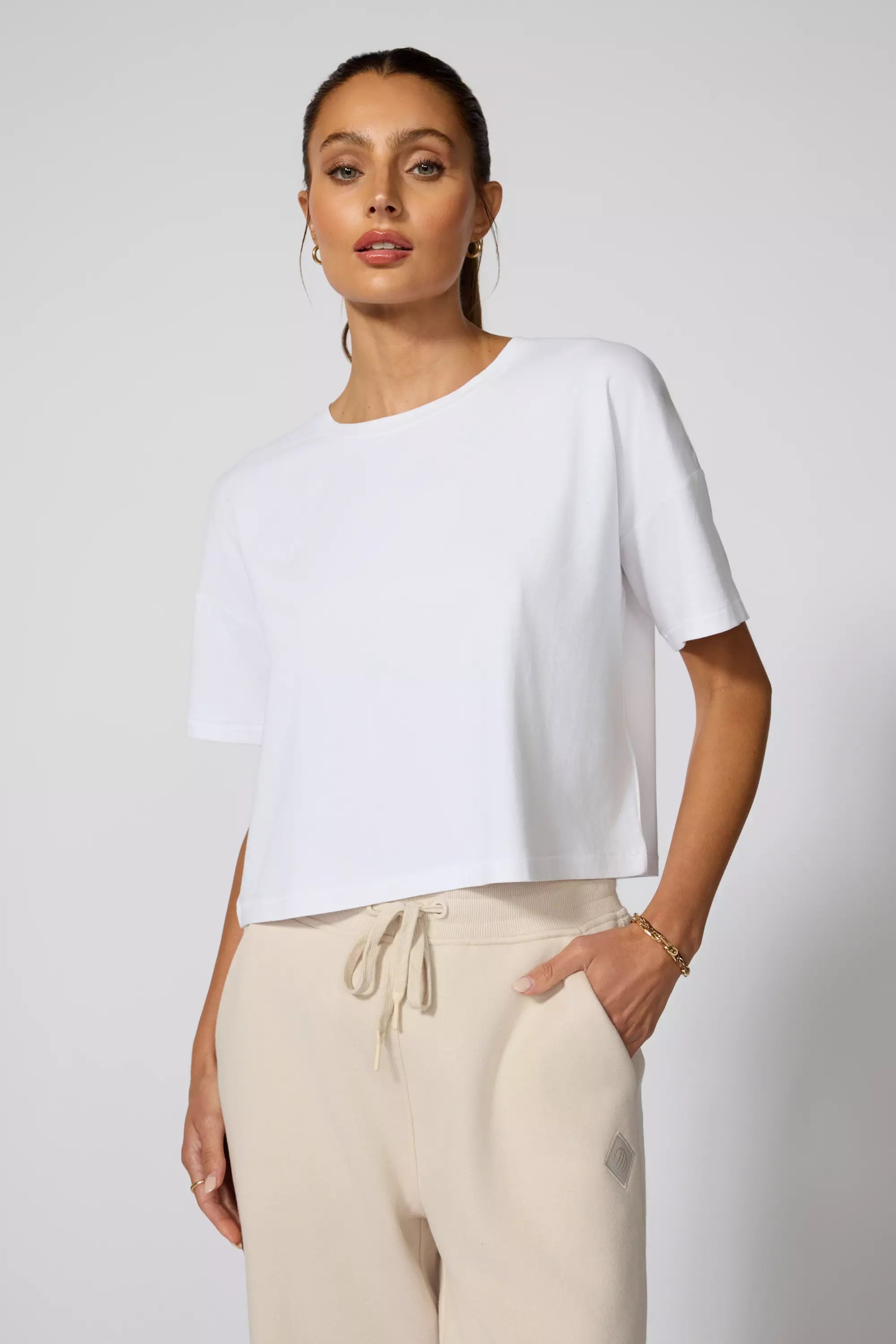 Pima Cotton Boyfriend Tee - White