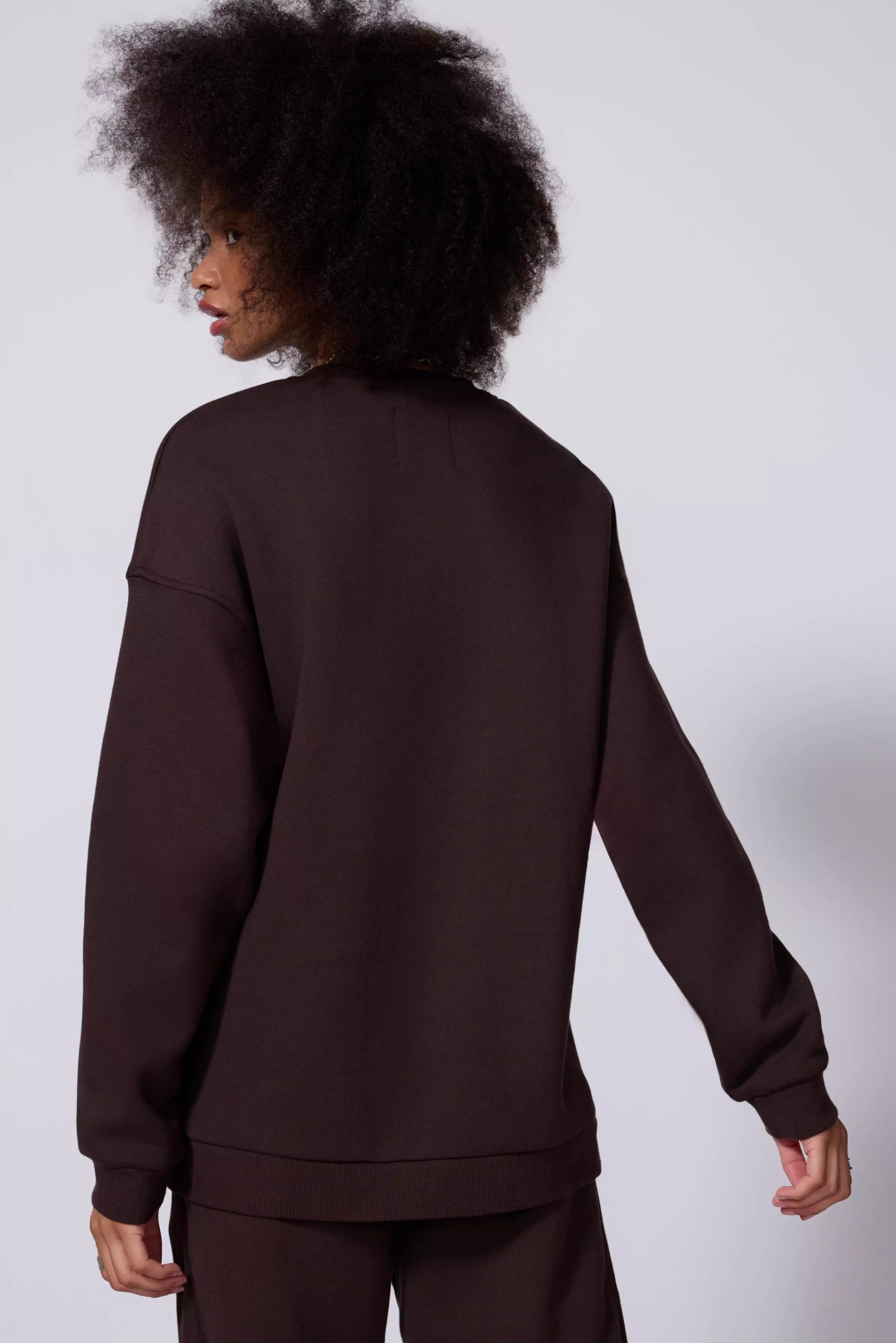 Comfort Fleece Relaxed Sweatshirt - Chocolate Brown