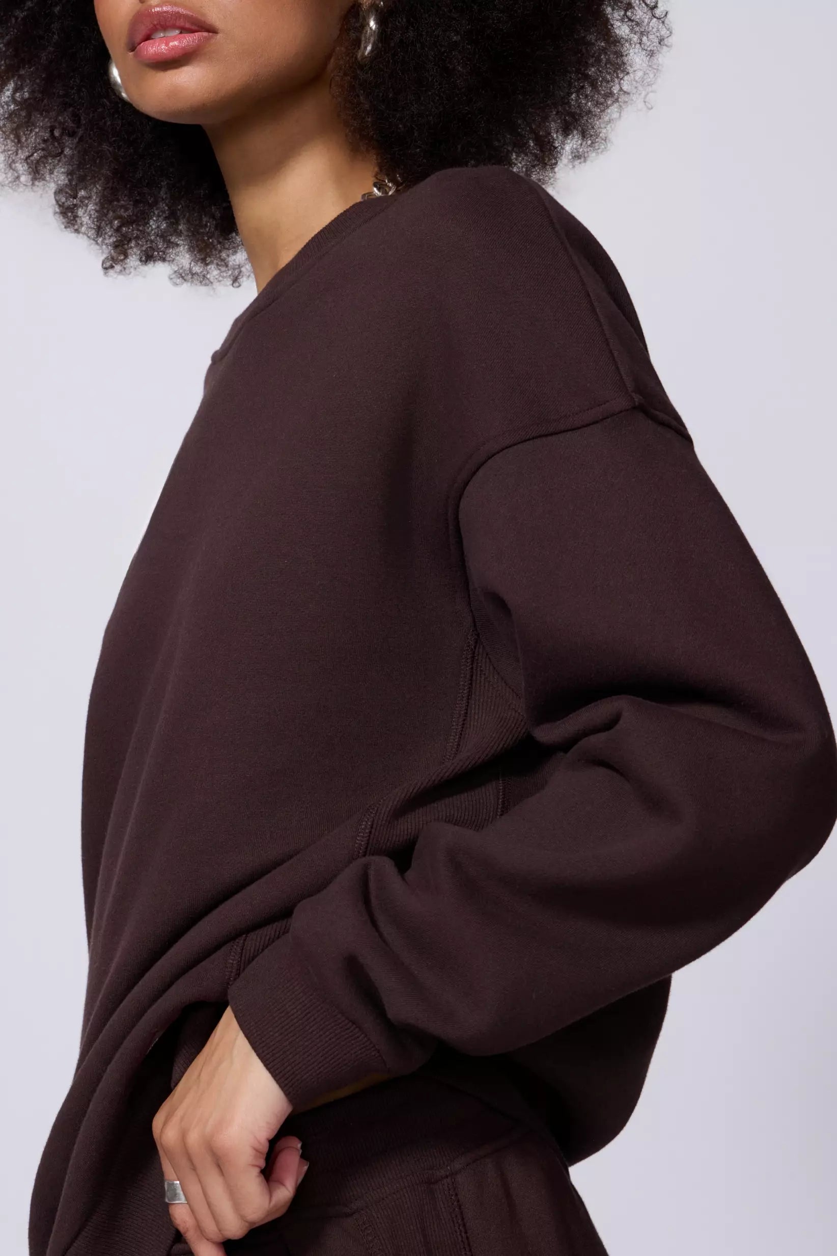 Comfort Fleece Relaxed Sweatshirt - Chocolate Brown