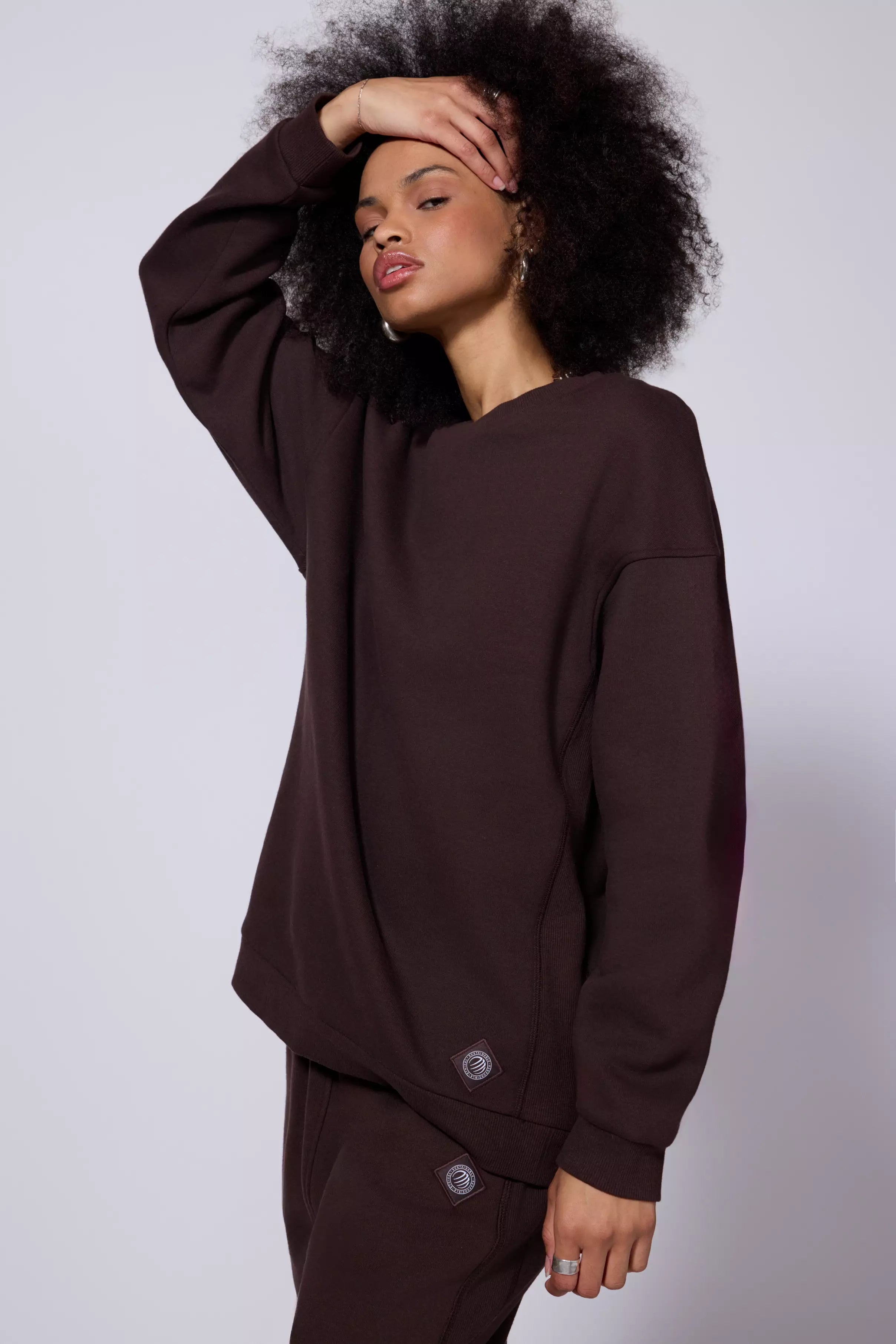 Comfort Fleece Relaxed Sweatshirt - Chocolate Brown