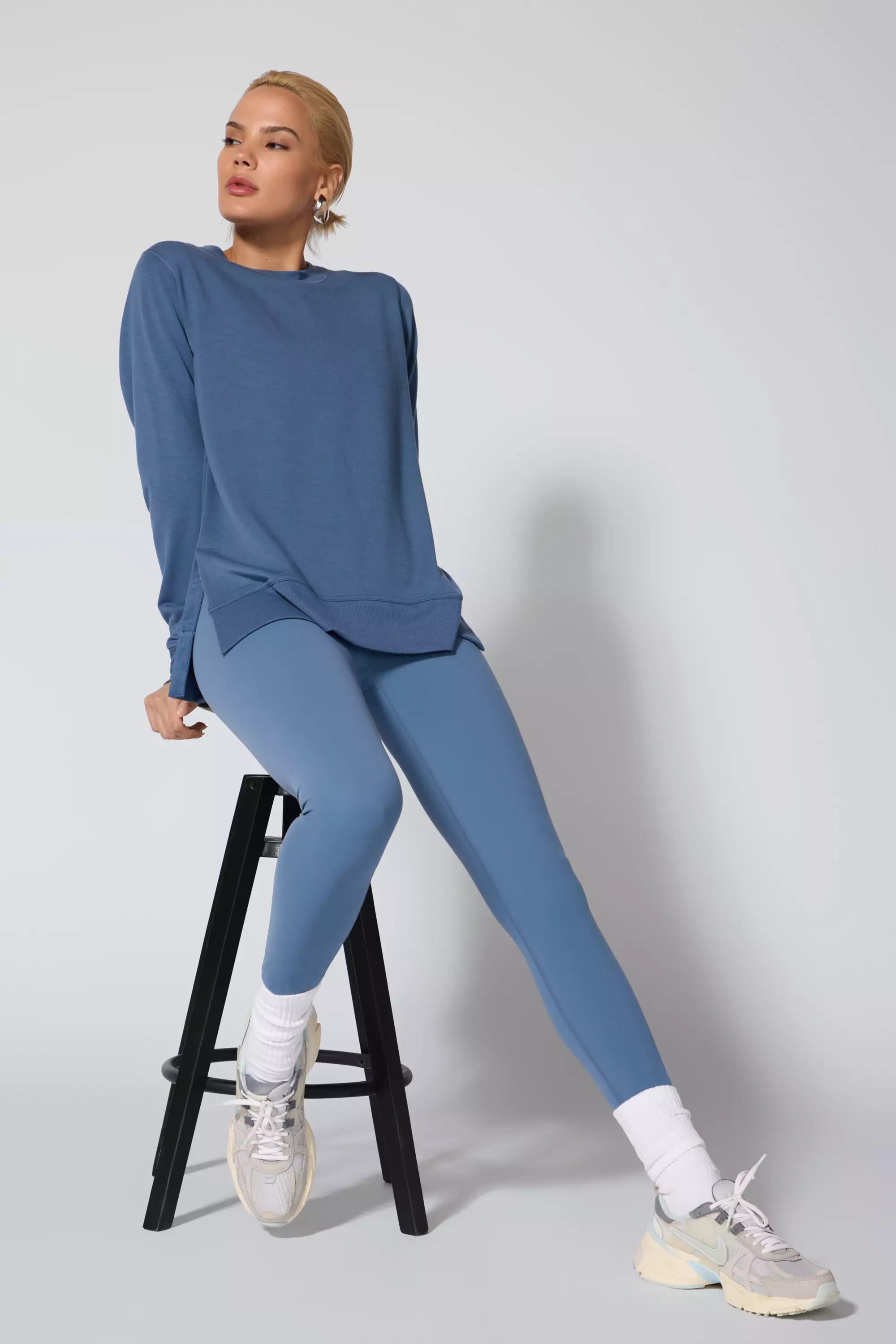 Cozy Fleece Relaxed Pullover - Petrol Blue