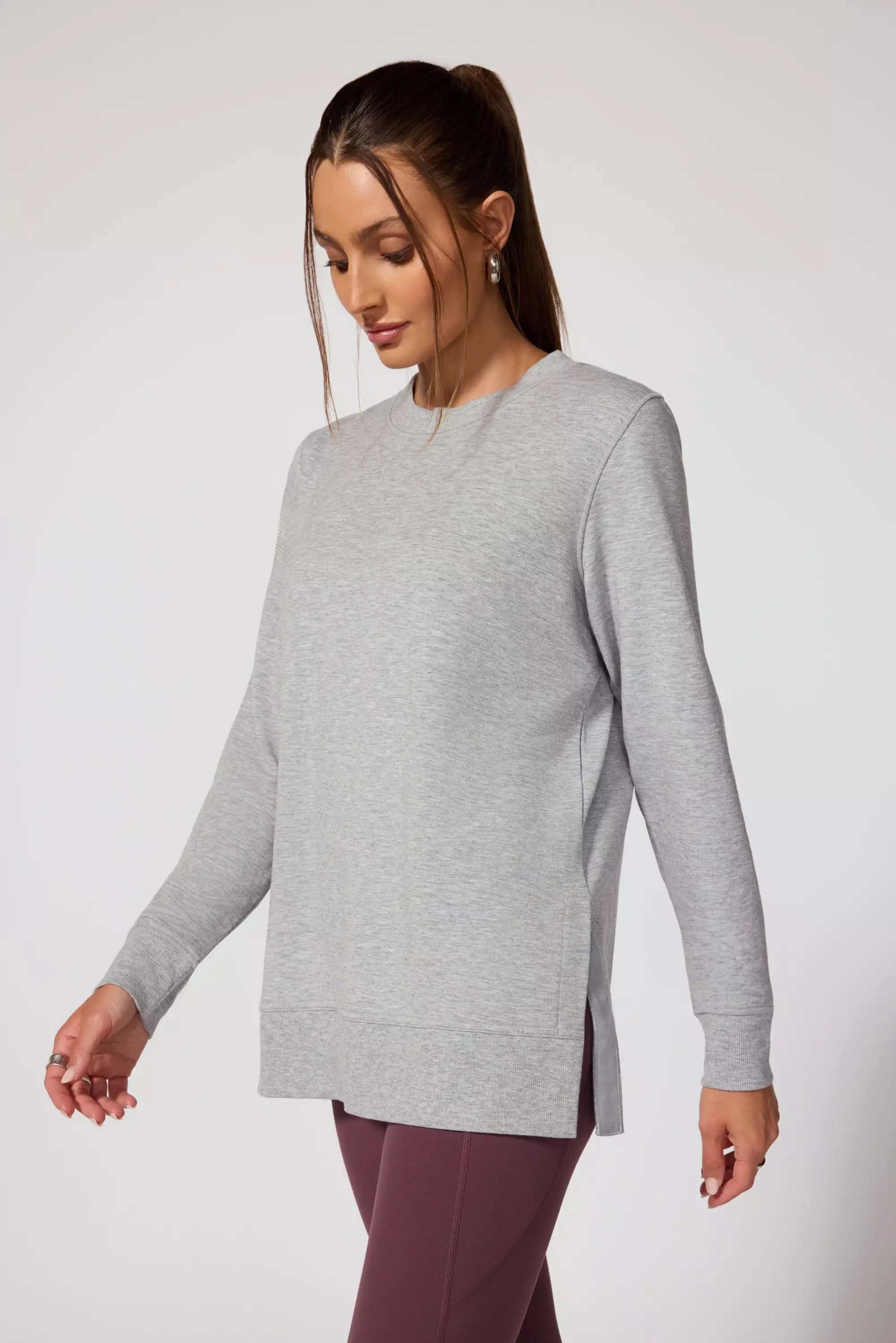 Cozy Fleece Relaxed Pullover - Htr Concrete