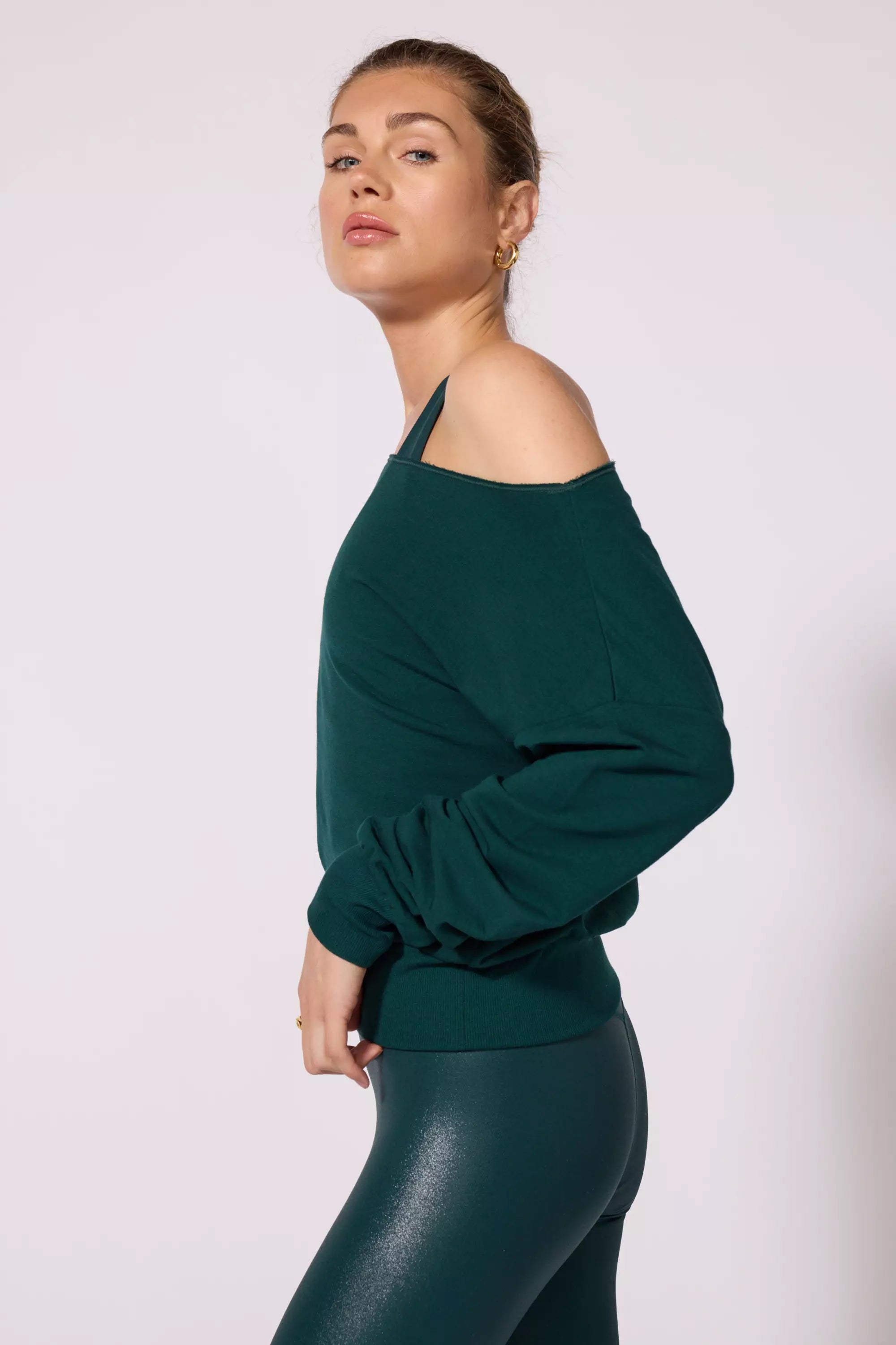 Cozy Fleece Flashdance Sweatshirt - Ponderosa Pine