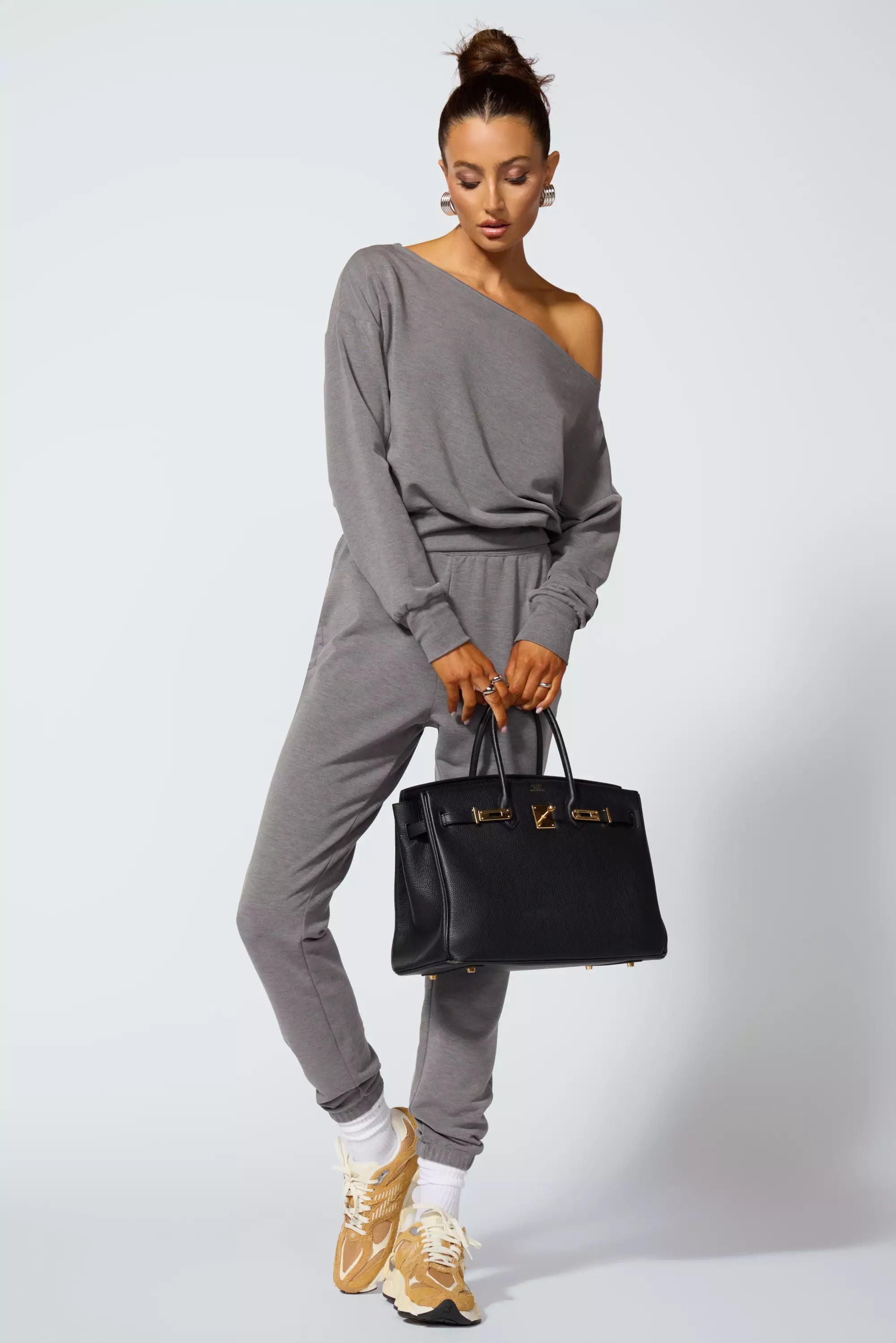 Cozy Fleece Flashdance Sweatshirt - Htr Steel Grey