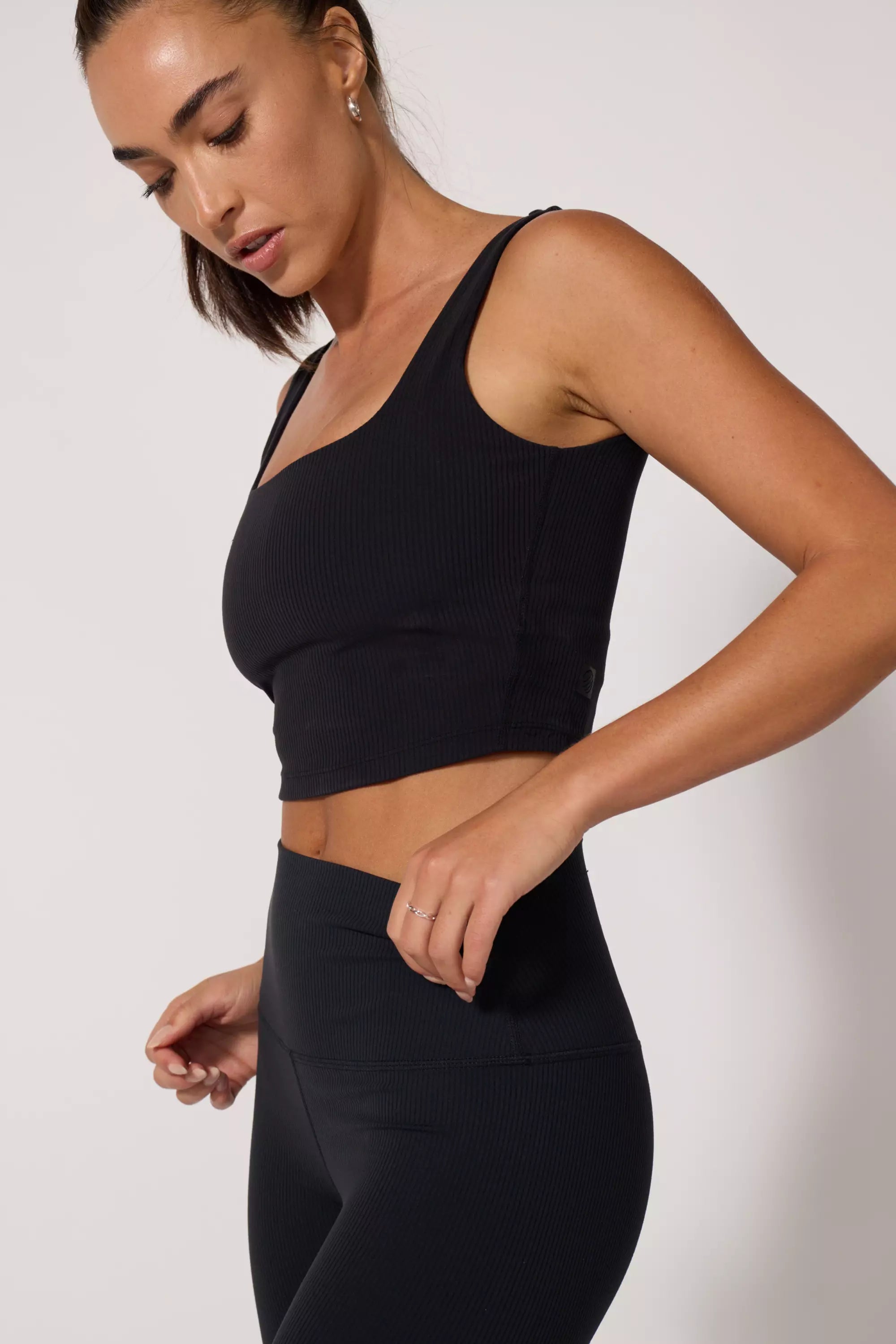 Ribbed Crop Tank - Jet Black