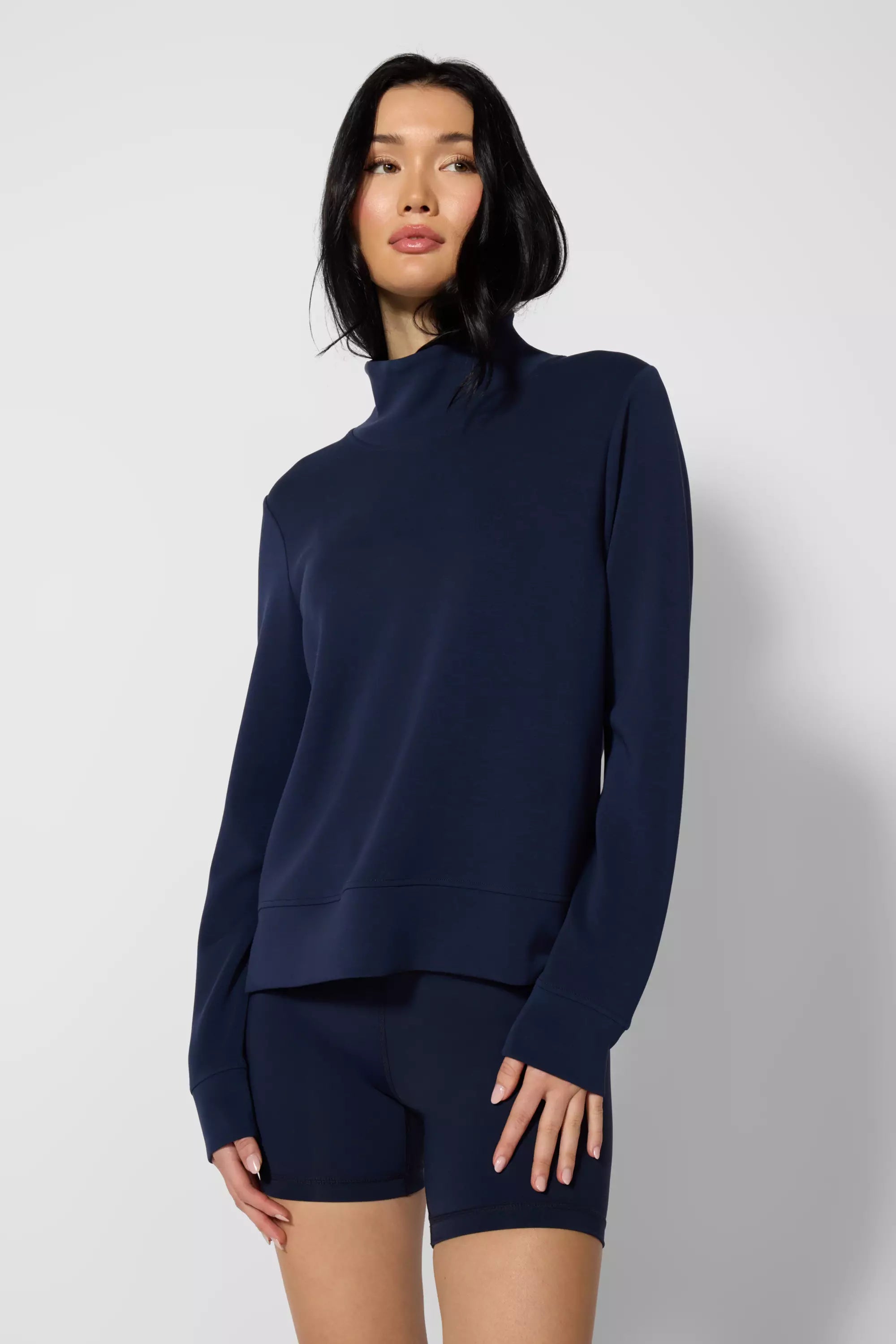 Sweepweave Mock Neck Siscoss - Navy Blazer