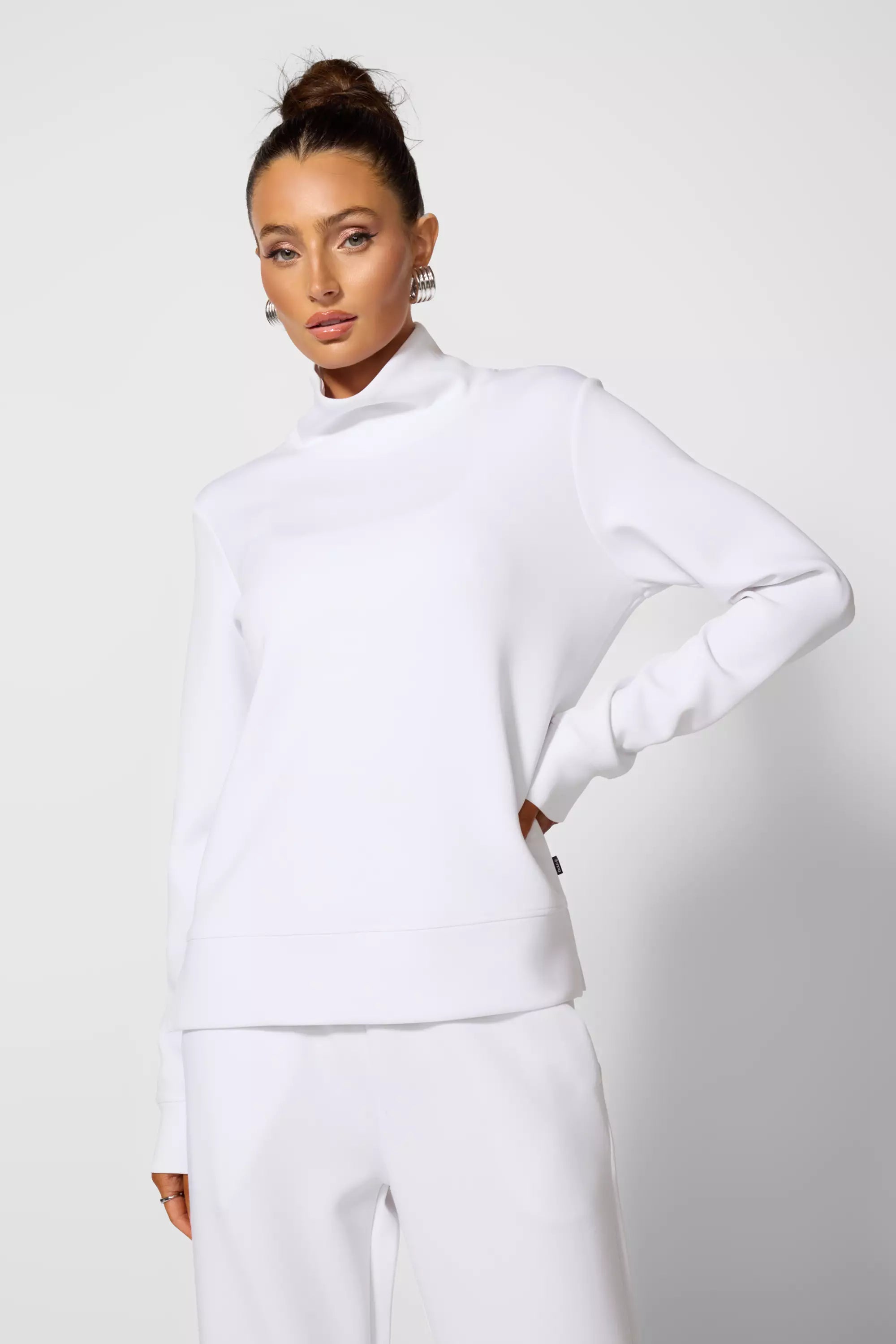 Sweat-shirt Dreamweave Mock Neck - Brilliant White