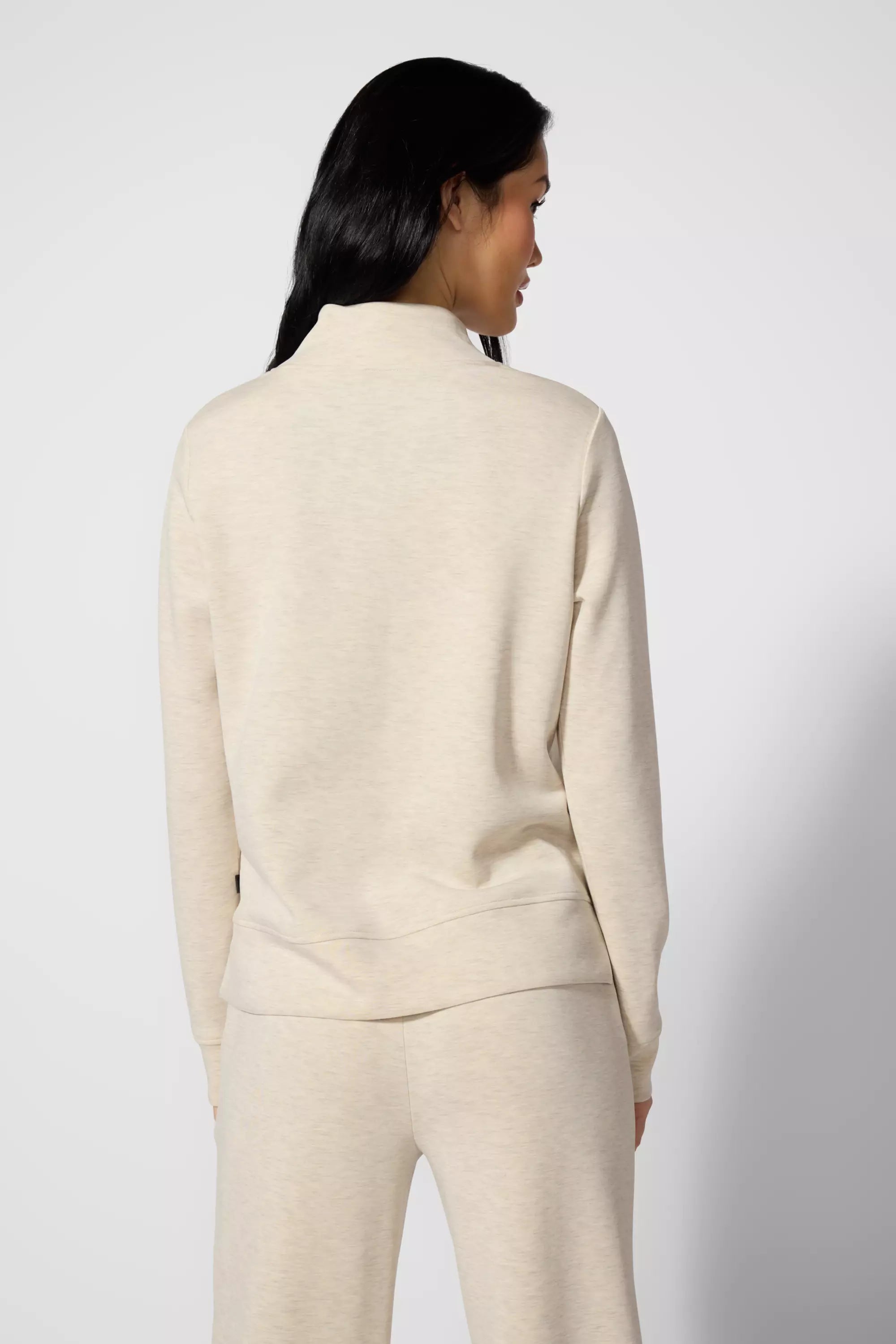 Dreamweave Mock Neck Sweatshirt - Htr Brown Rice