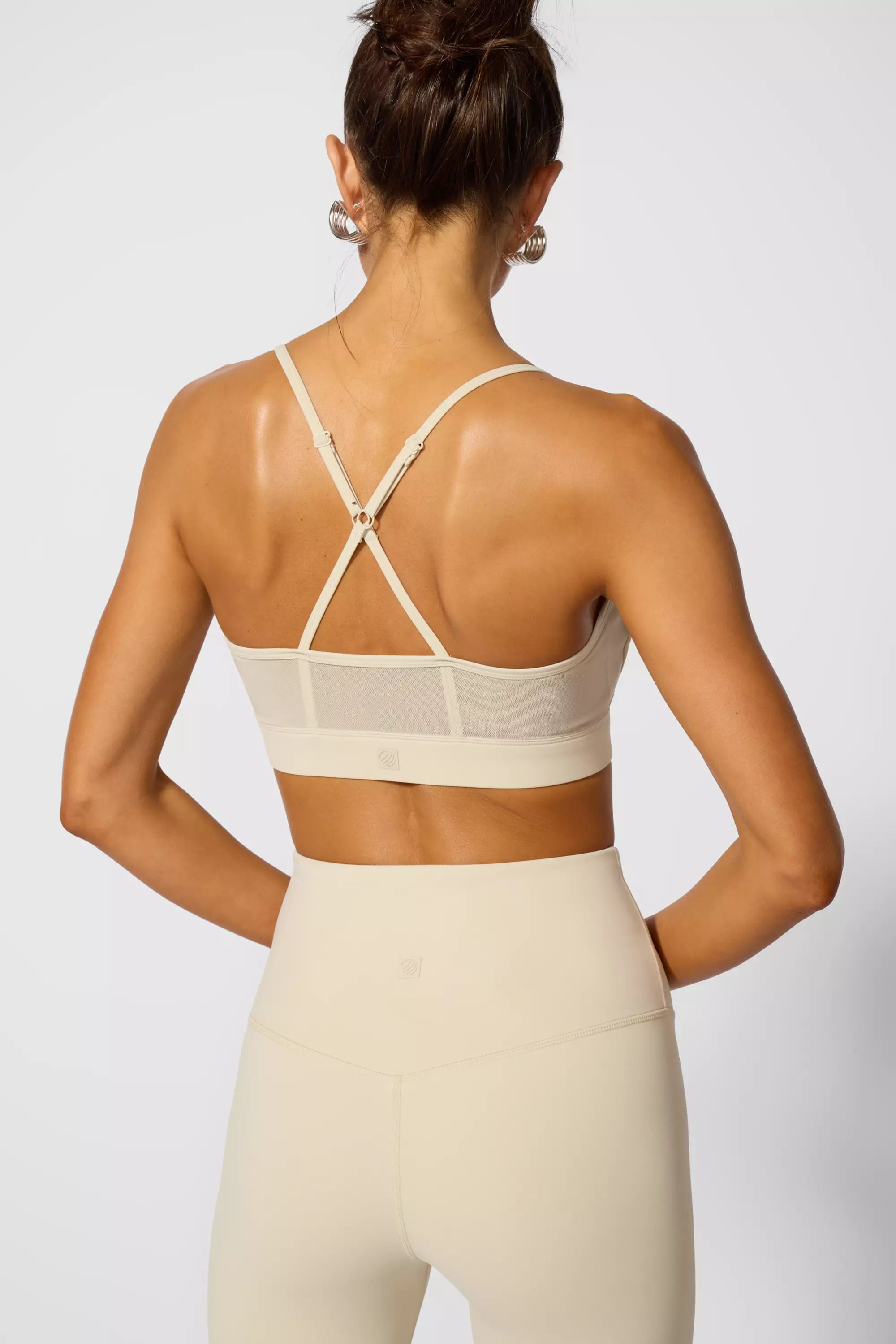 Sculpt Cross Back Bra - Brown Rice