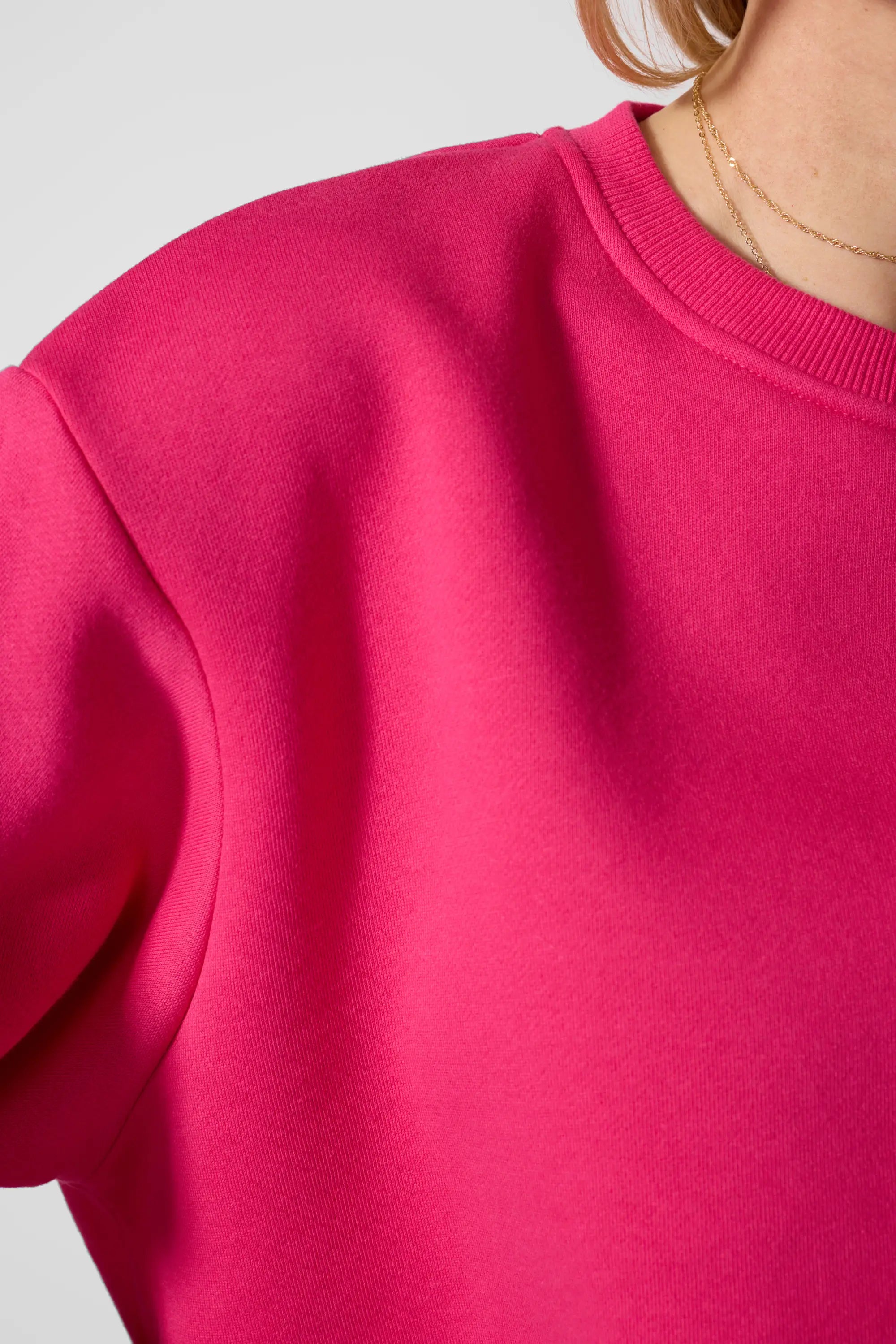 Luxefleece Cropped Sweatshirt - Fuchsia Purple