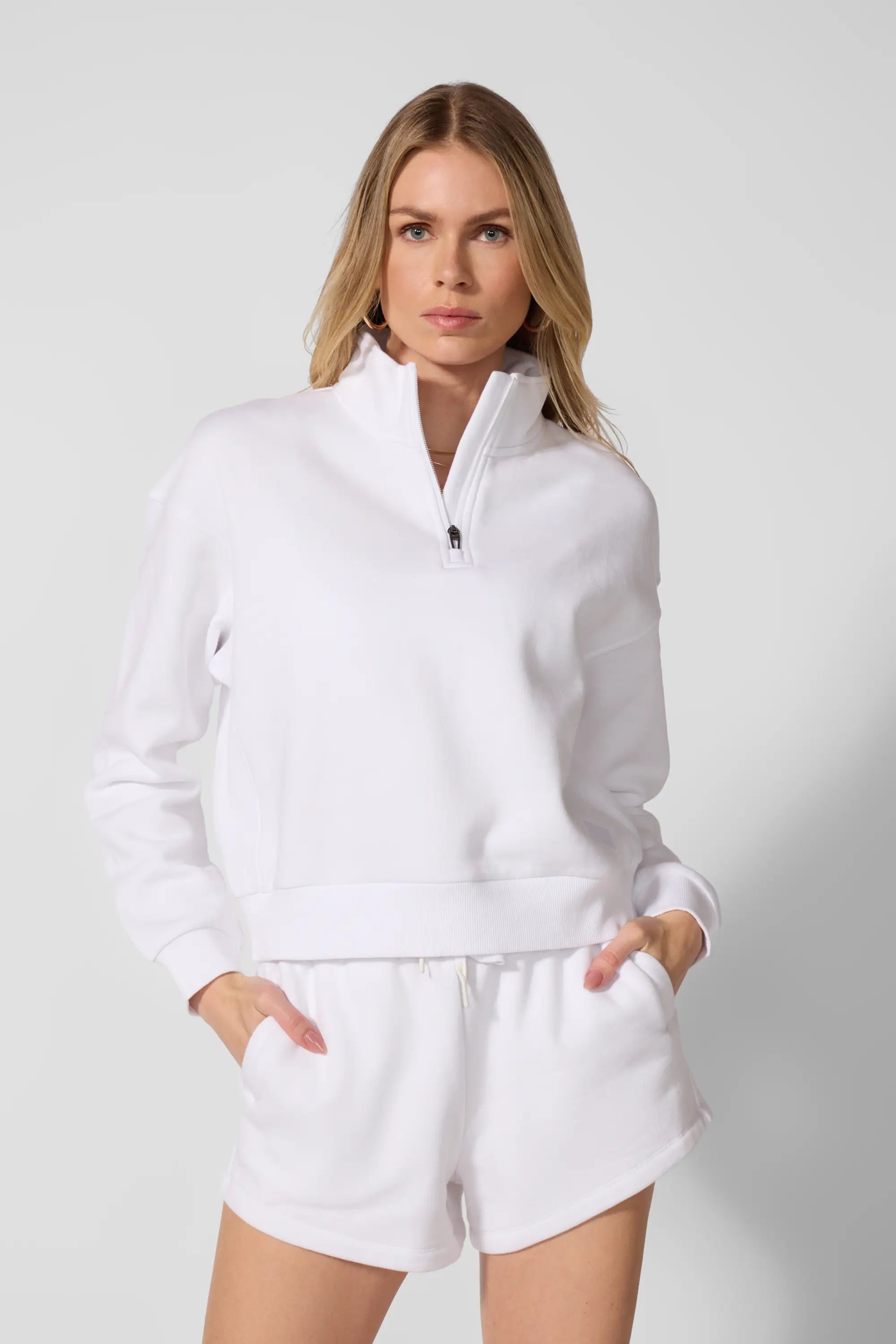 Luxefleece 1/4 Zip Sweatshirt - Brilliant White