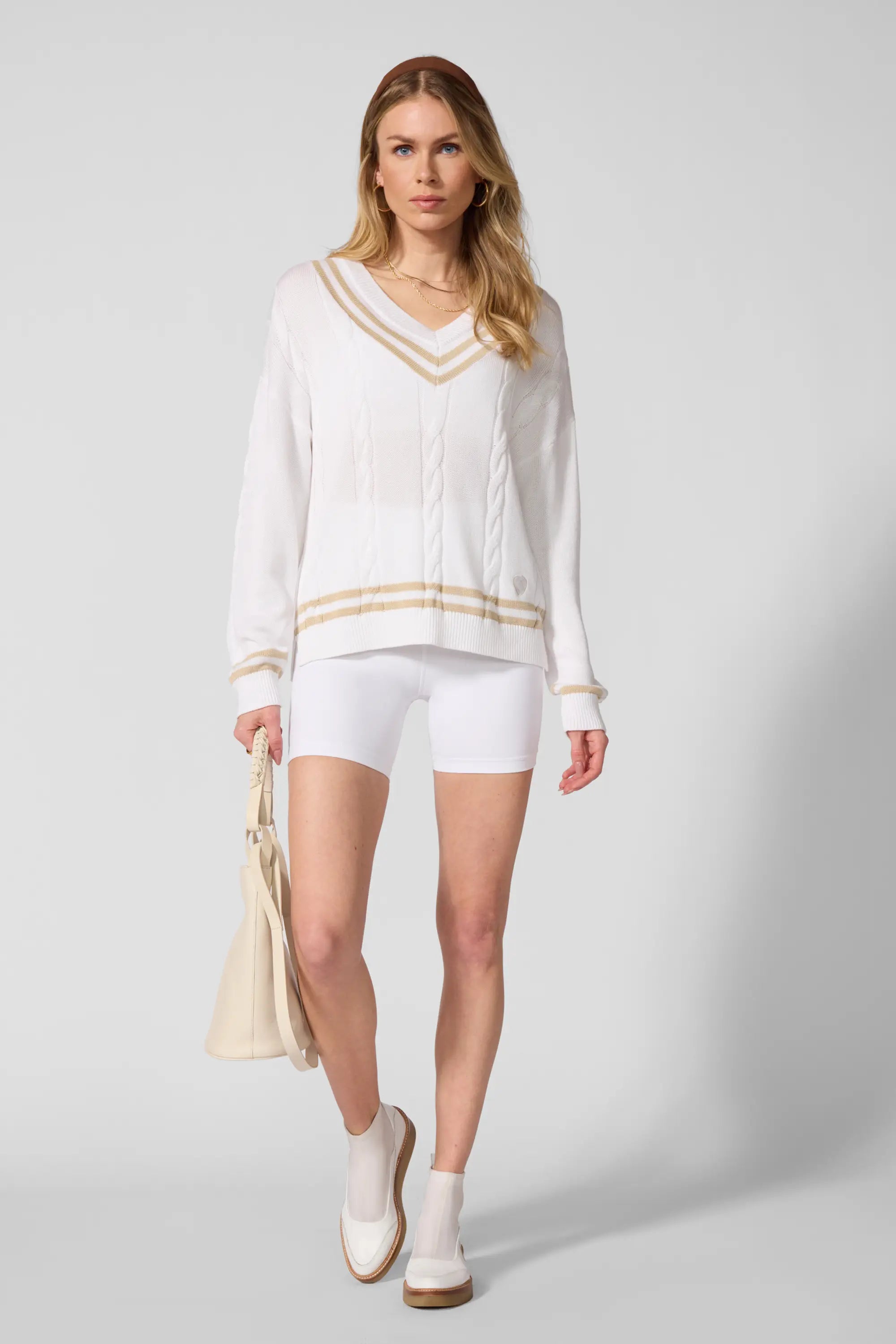 Pull de club - riz blanc / brun brillant