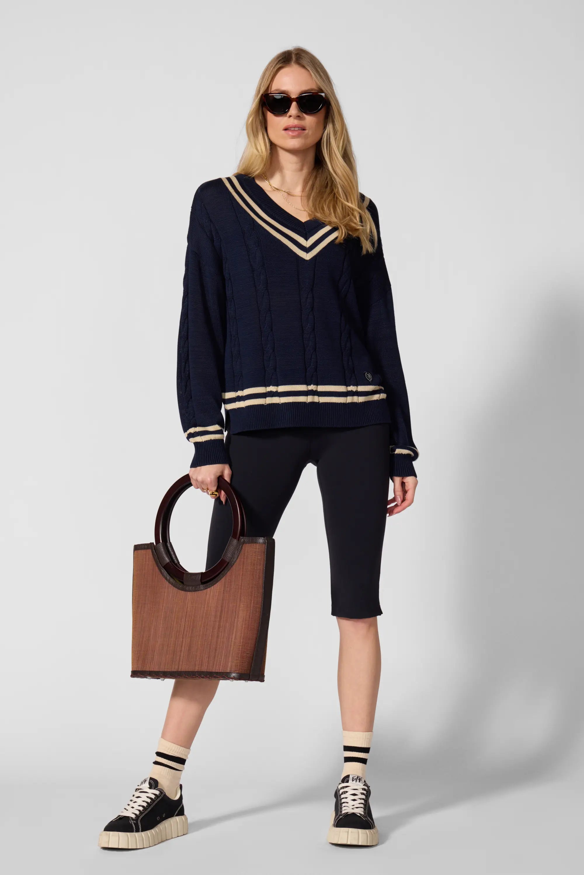 Club Sweater - Navy Blazer/Brown Rice