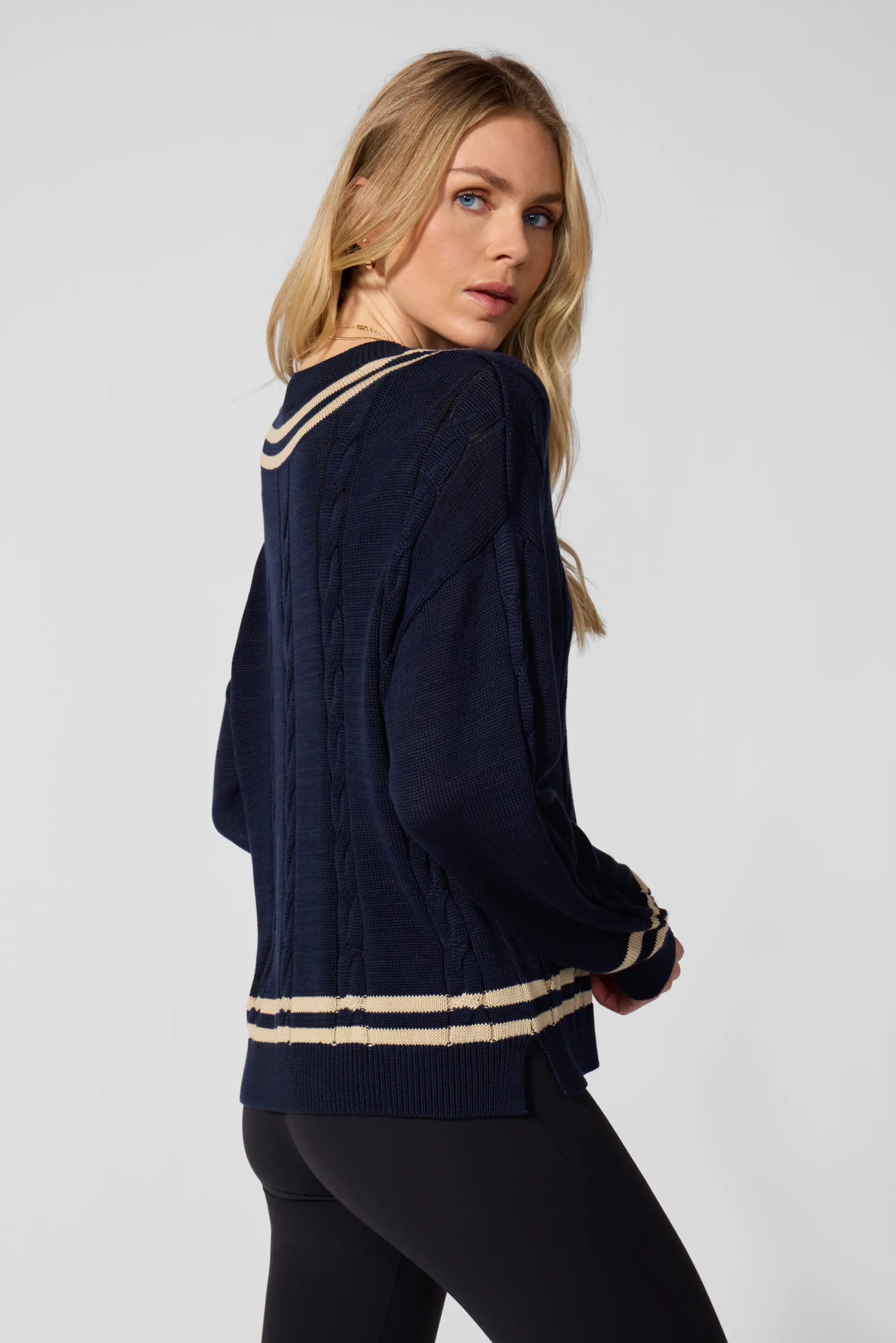 Pull de club - Navy Blazer / Rice brun