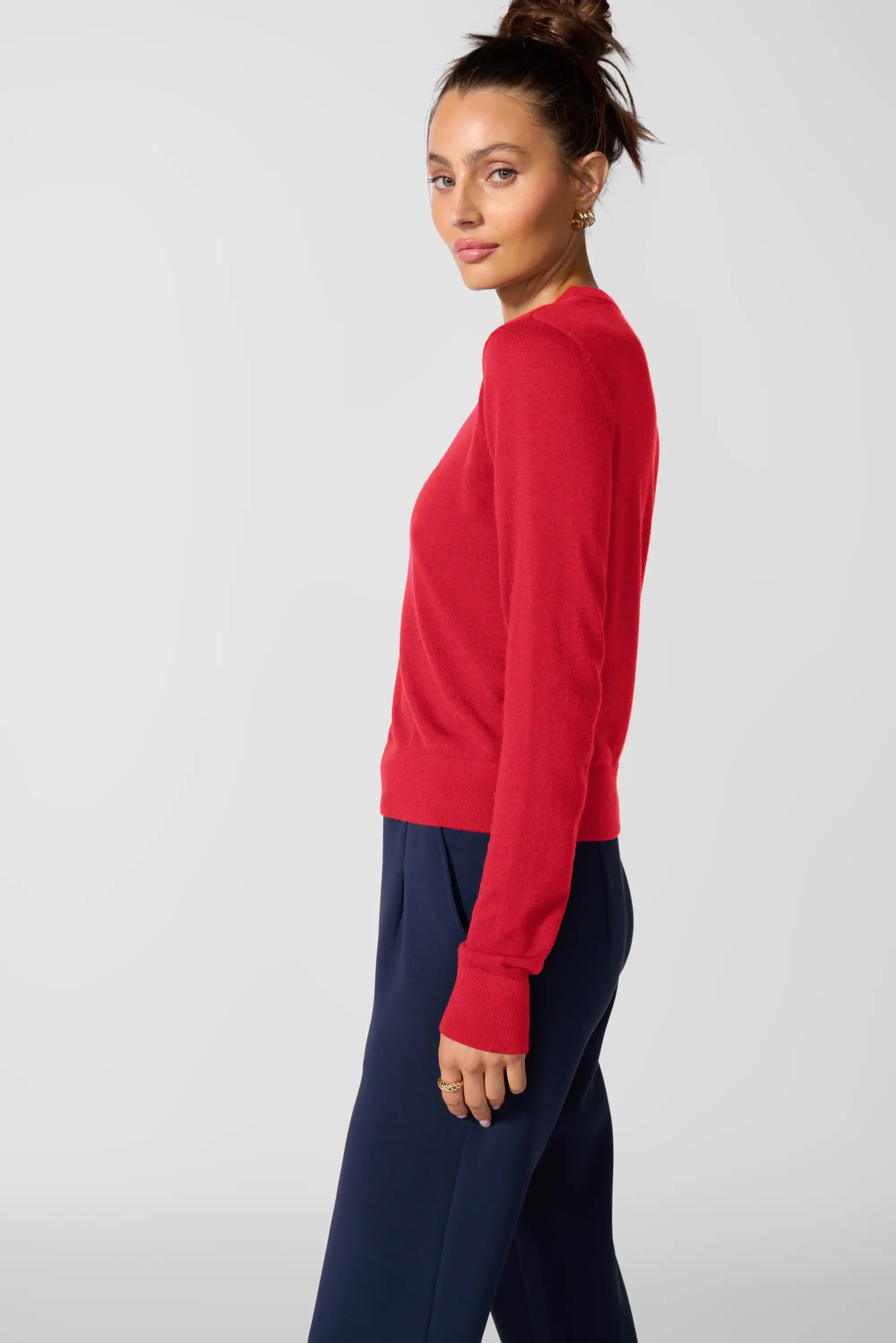 Merino Crew Neck - Tomato Puree