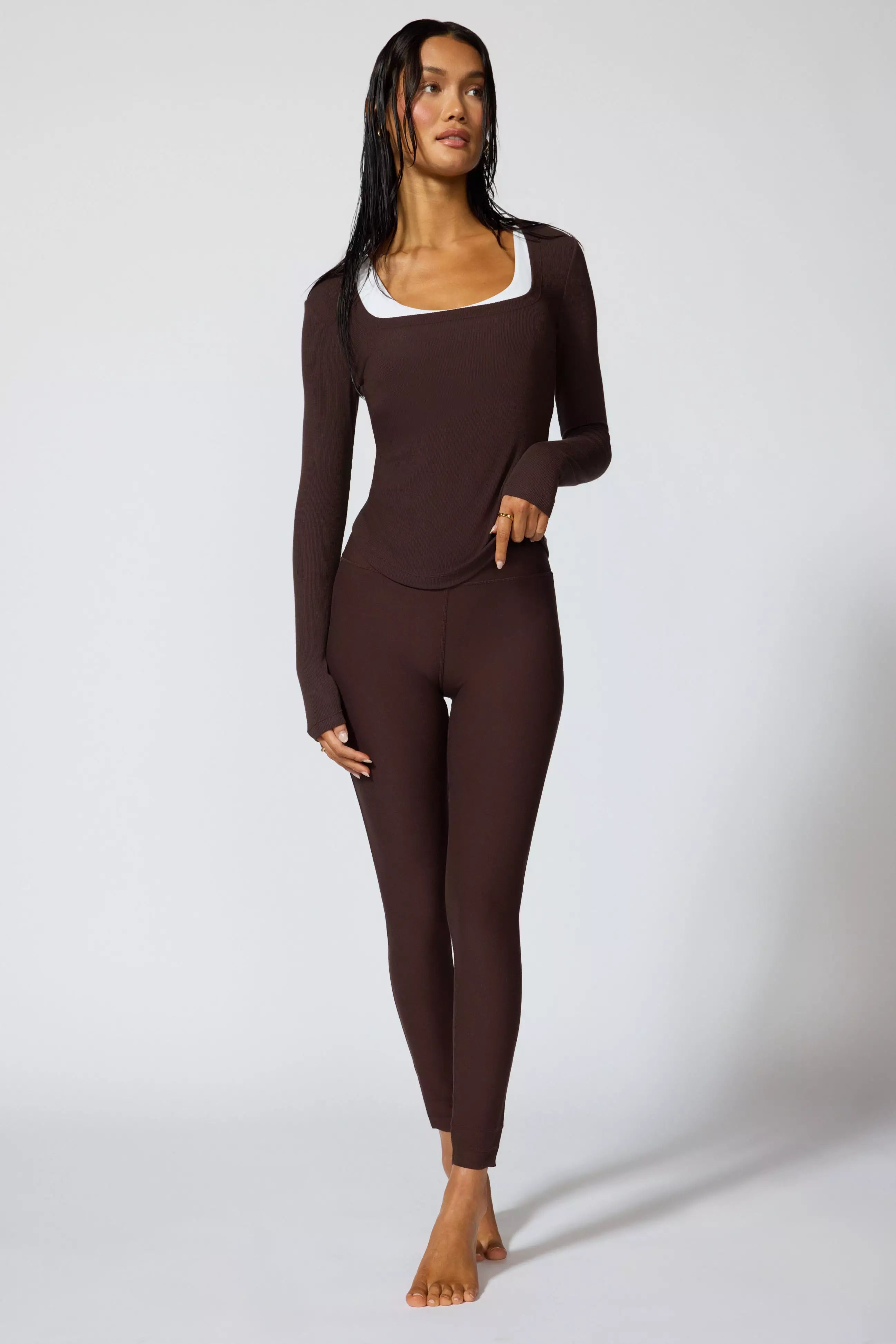 Explore Cut to Length Legging - Chocolate Brown