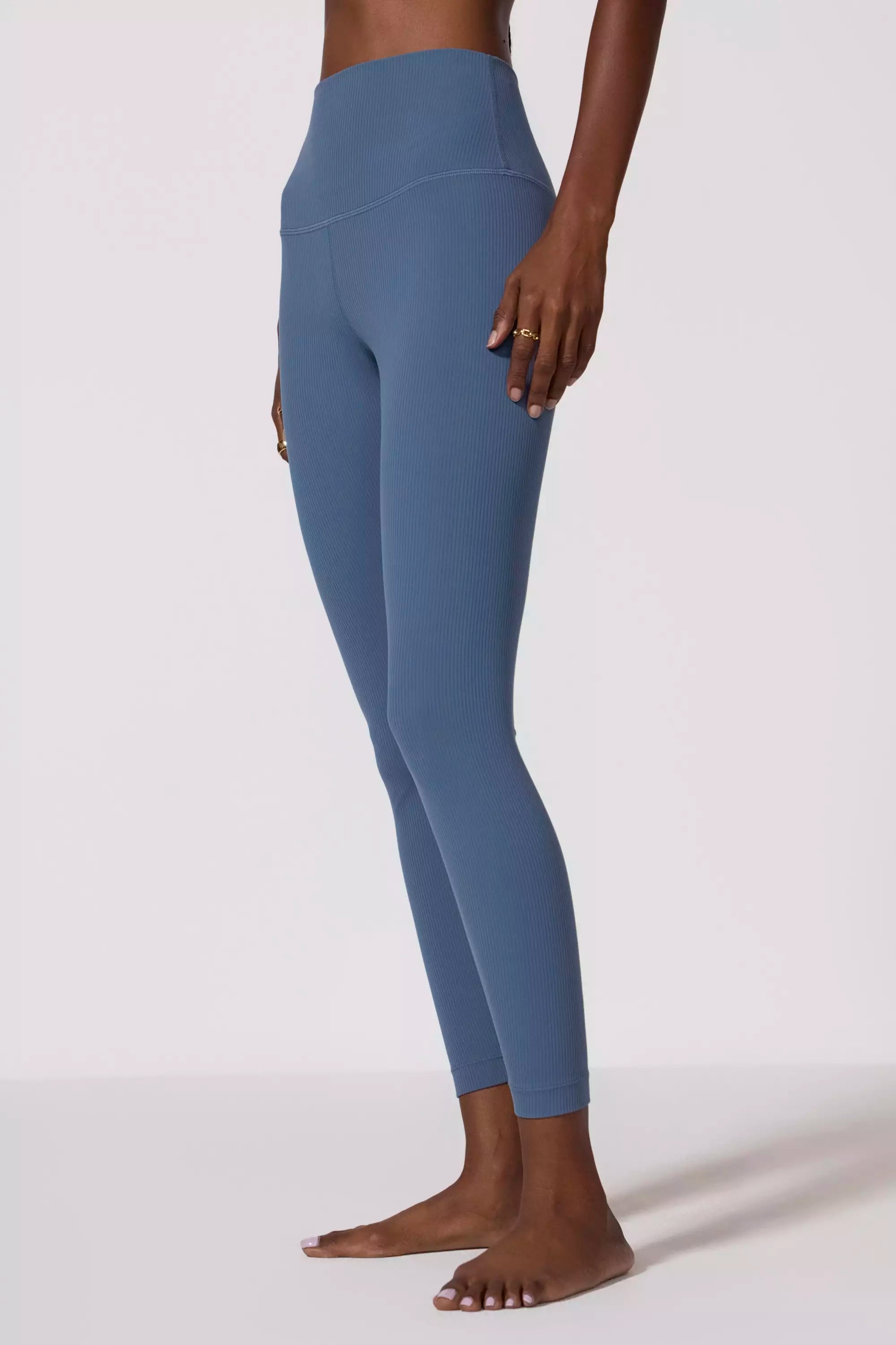 Ribbed Legging - Petrol Blue