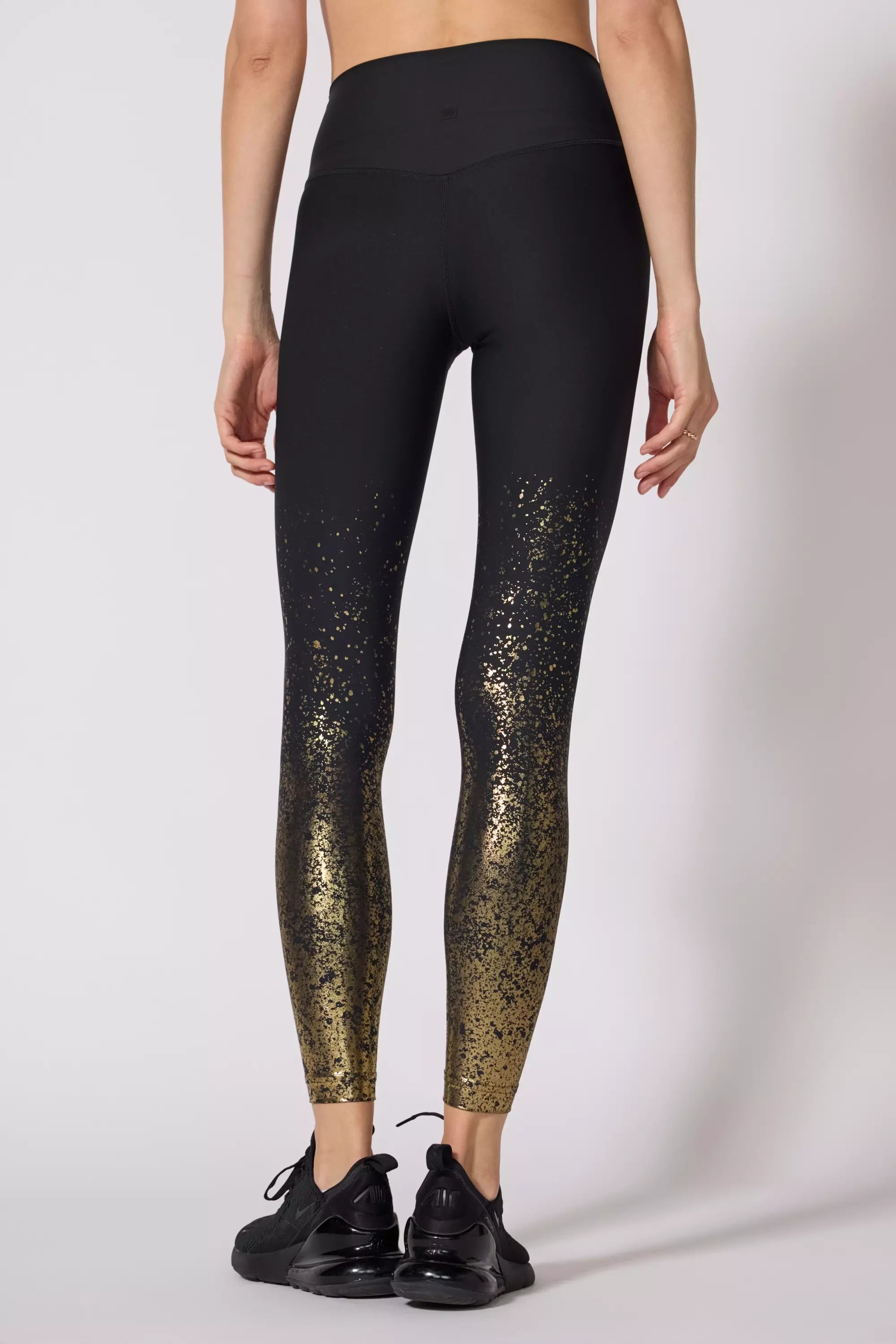 Foil Print Legging - Jet Black