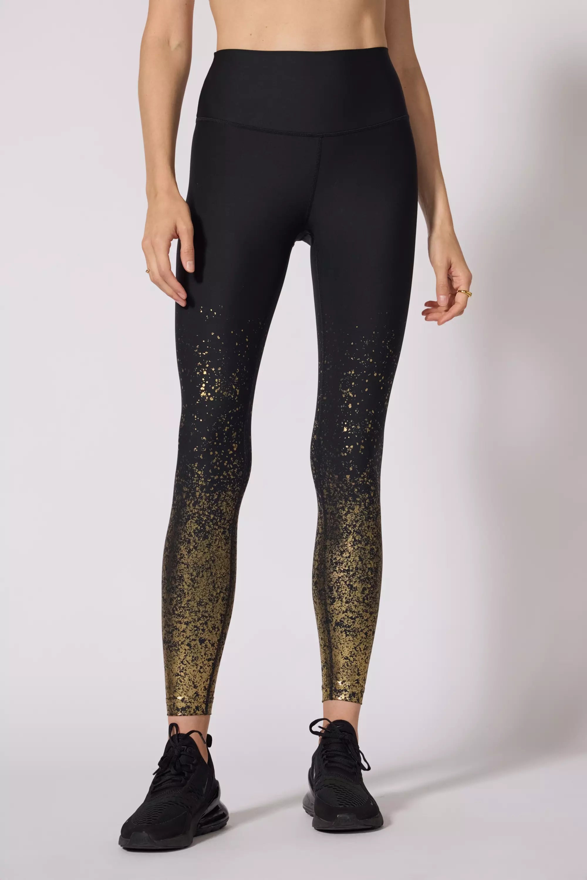 Foil Print Legging - Jet Black