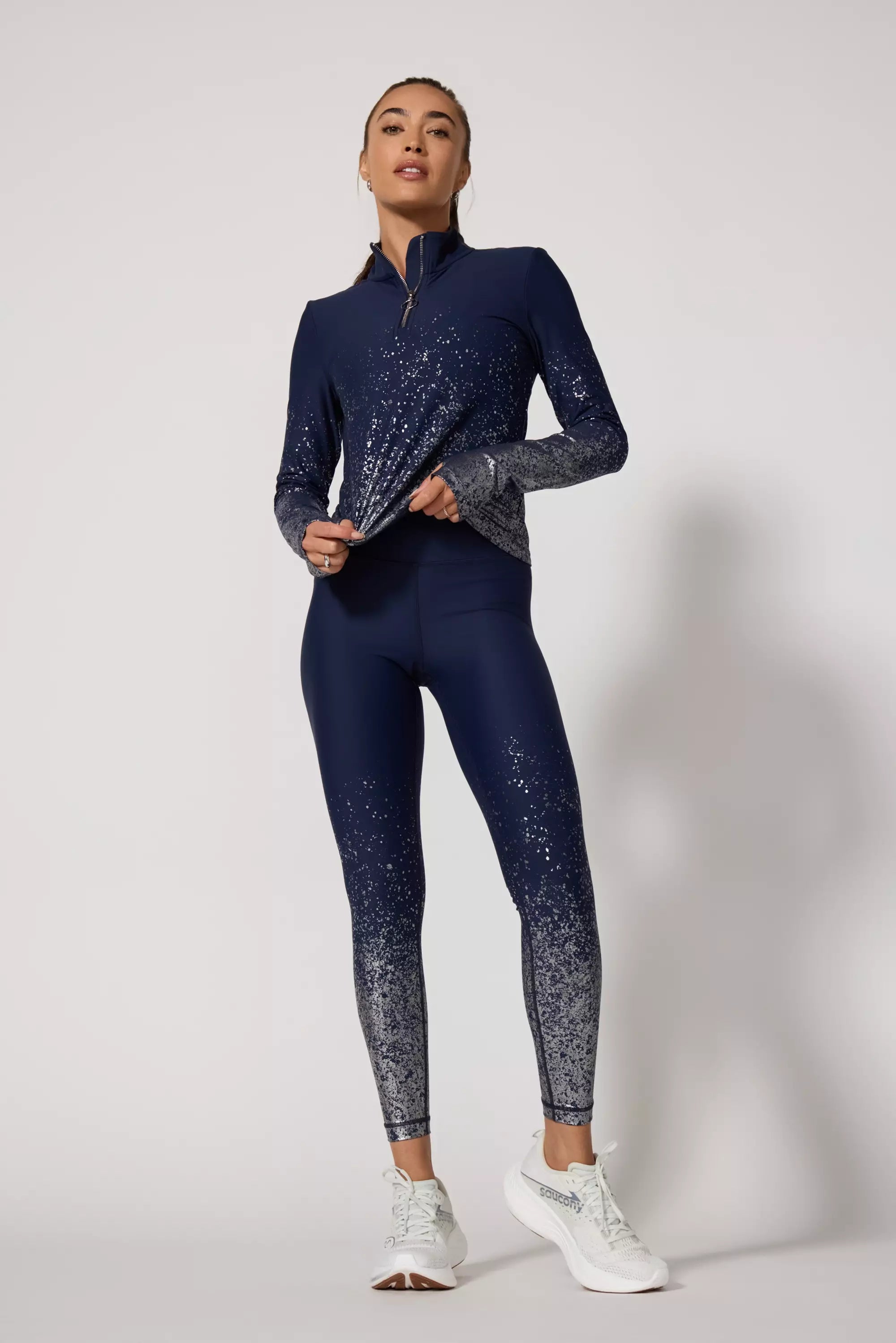 Foil Print Legging - Deep Navy