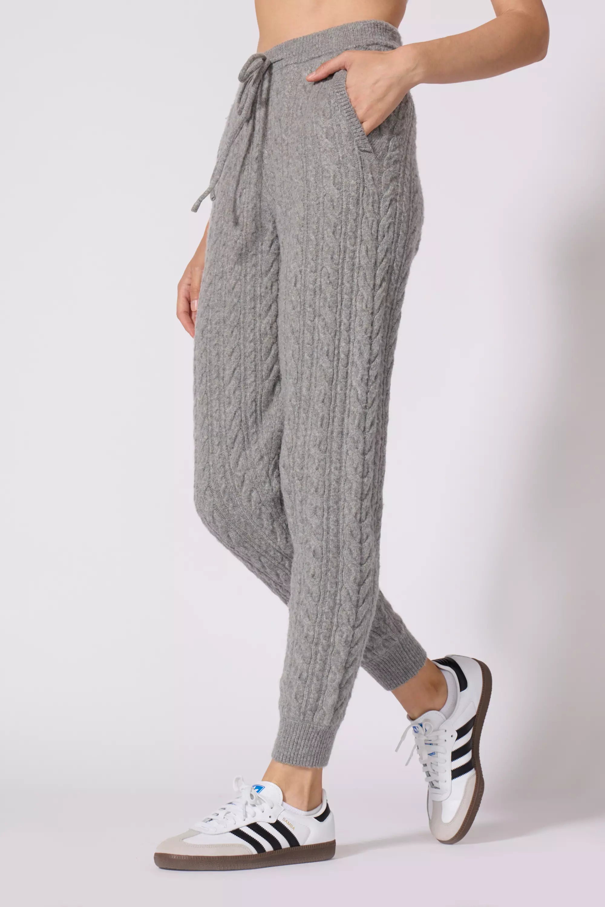 Câble Jogger en tricot - HTR en acier gris