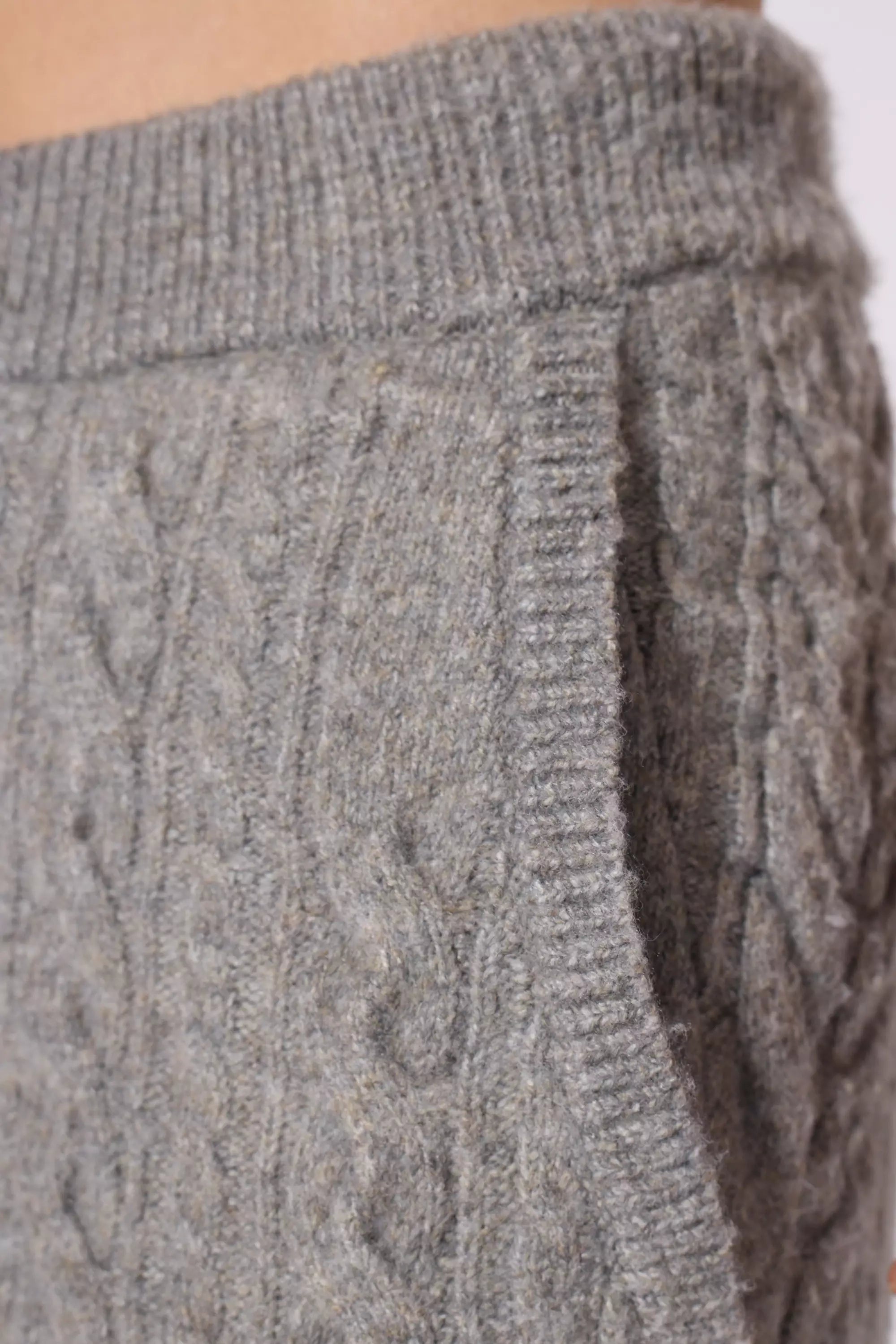 Cable Knit Jogger - Htr Steel Grey