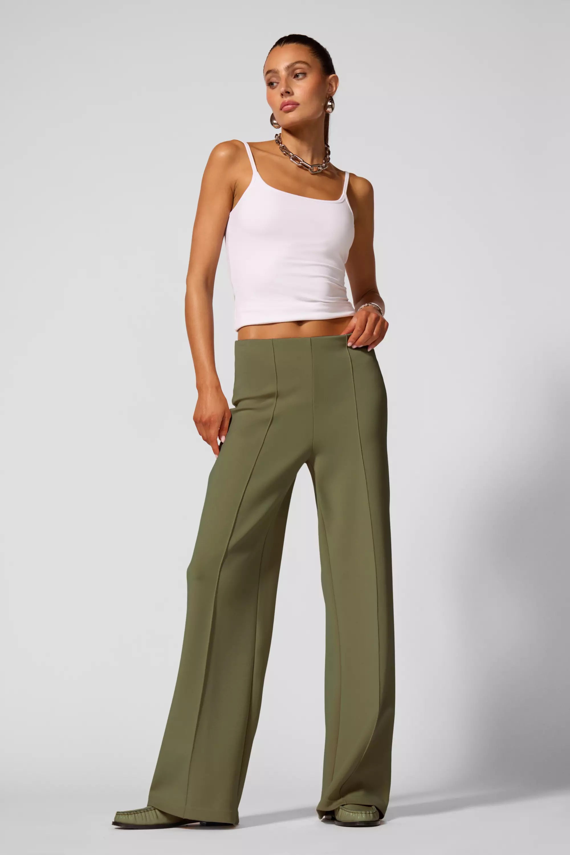 Wide Leg Pant - Ivy Green