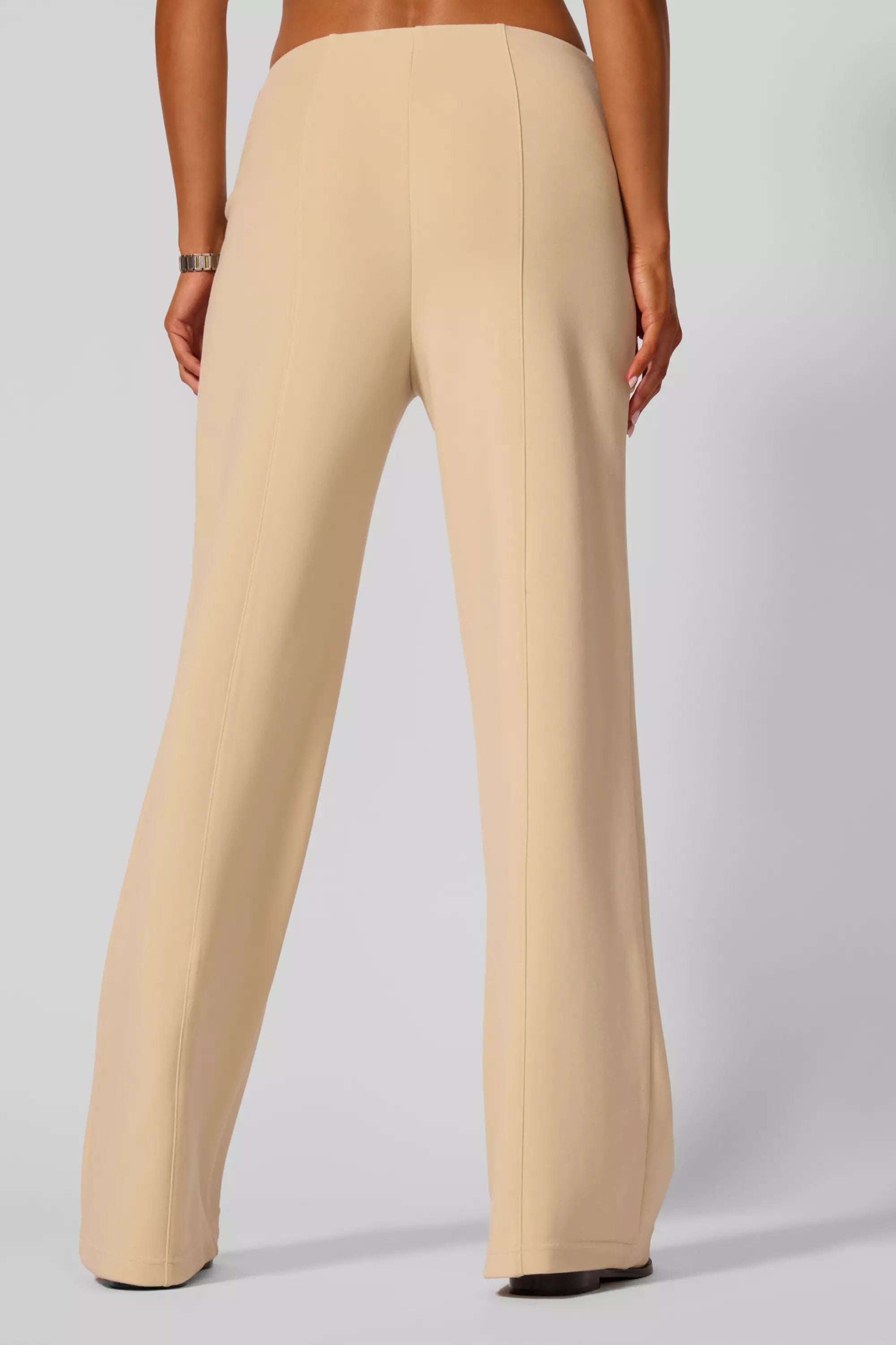 Pantalon de jambe large - riz brun