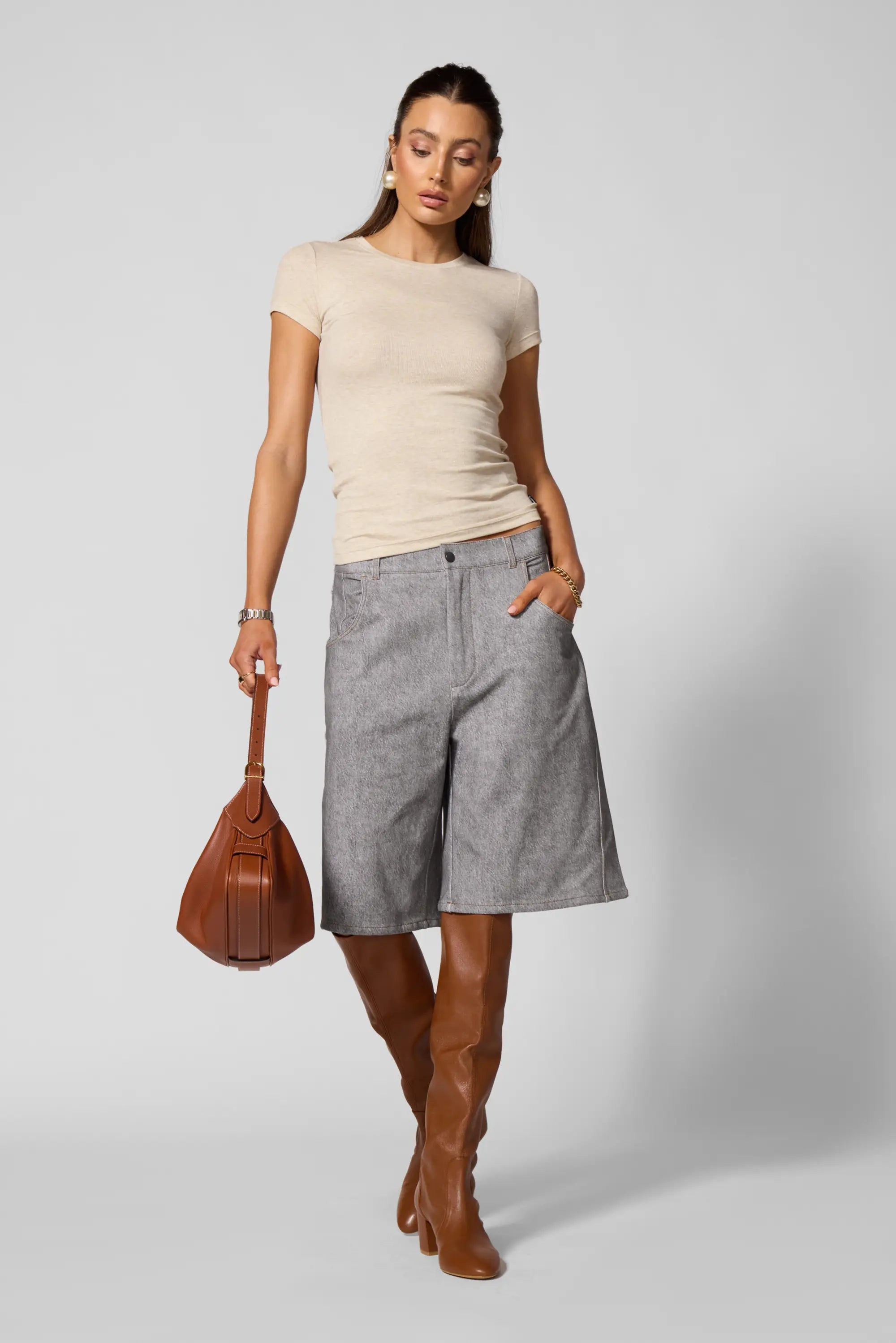 Trompe-l'oeil Short - Htr Grey