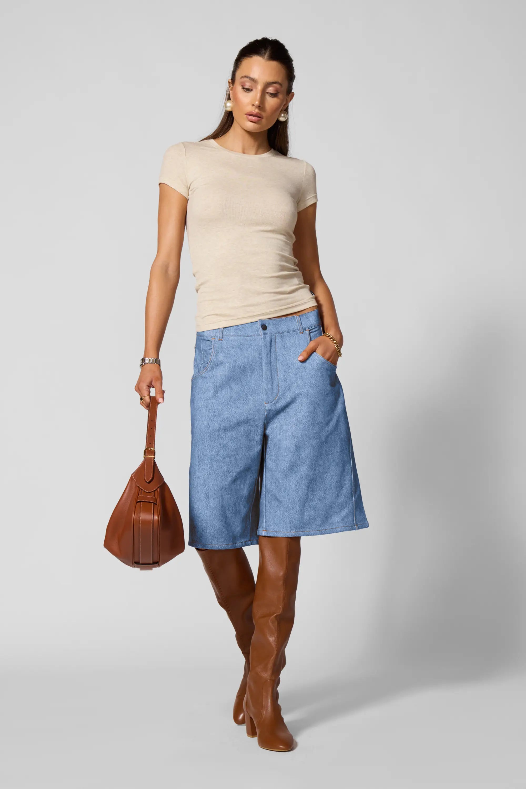 Trompe-L'oeil Short - Denim Wash