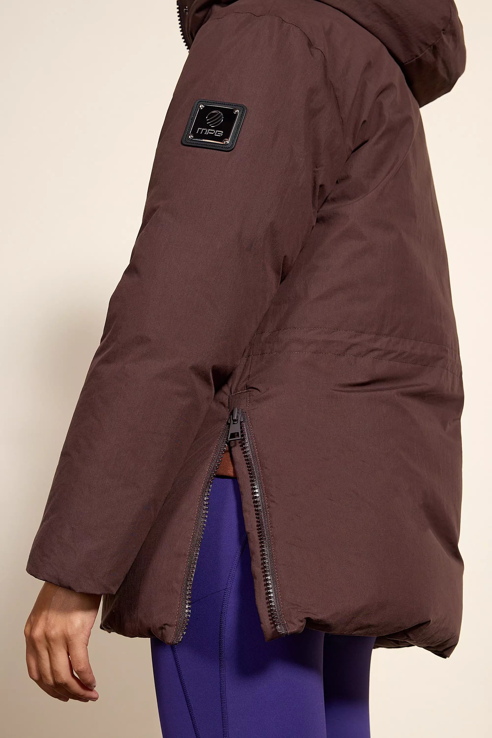 RDS Down Hip-Length Puffer - Chocolate Brown