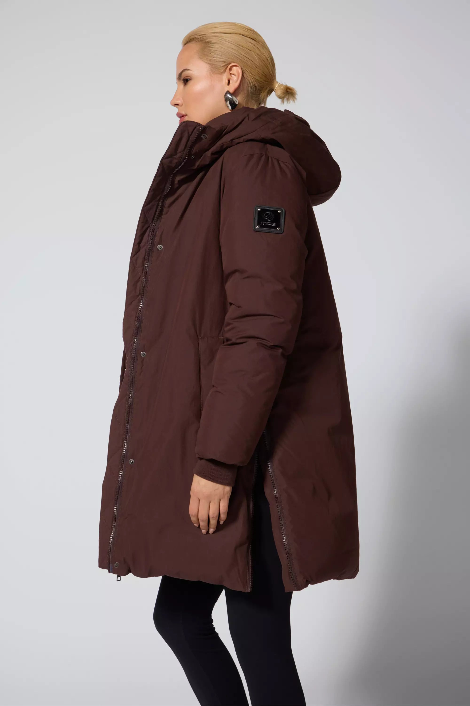 RDS Down Midi Puffer - Chocolate Brown