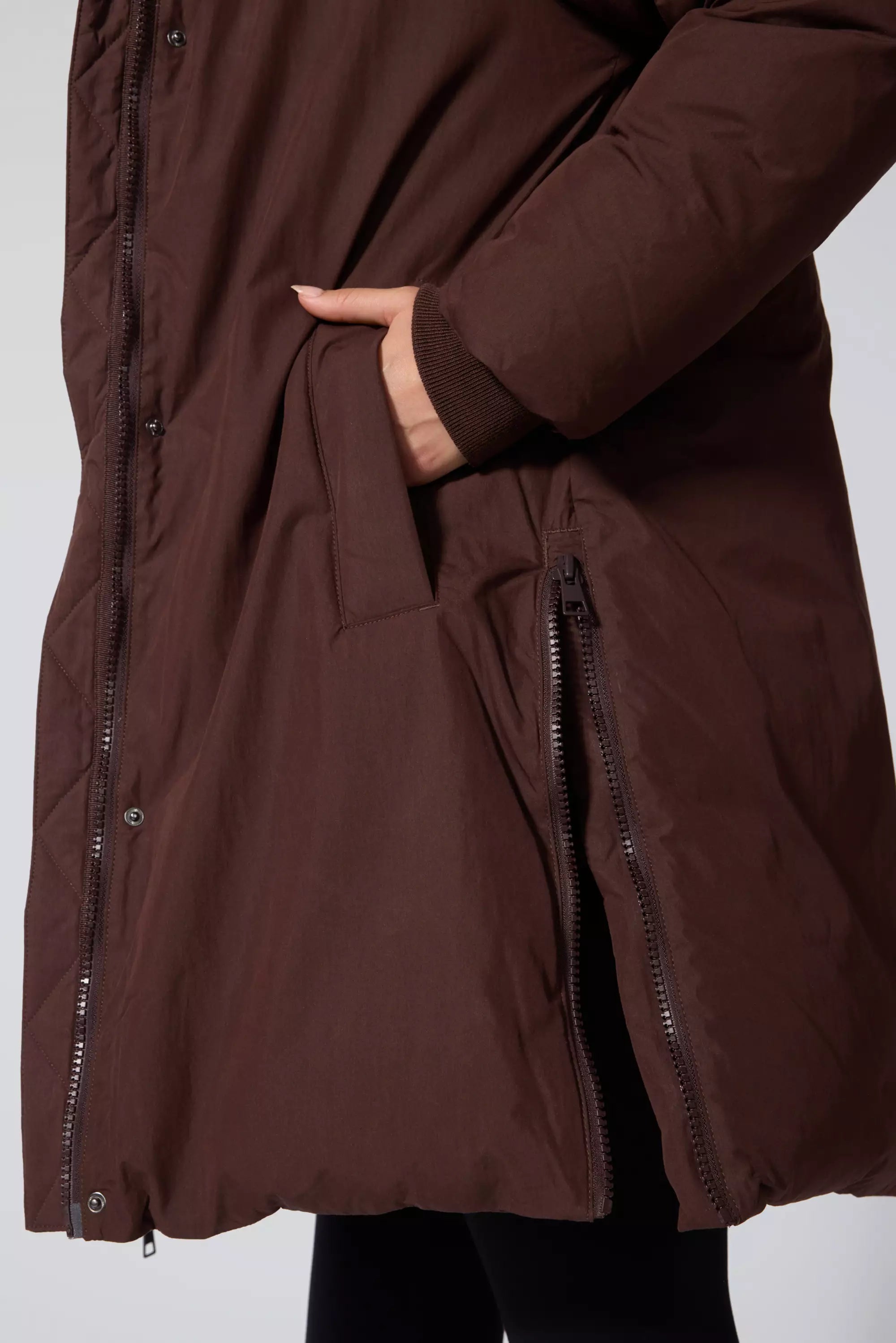 RDS Down Midi Puffer - Chocolate Brown