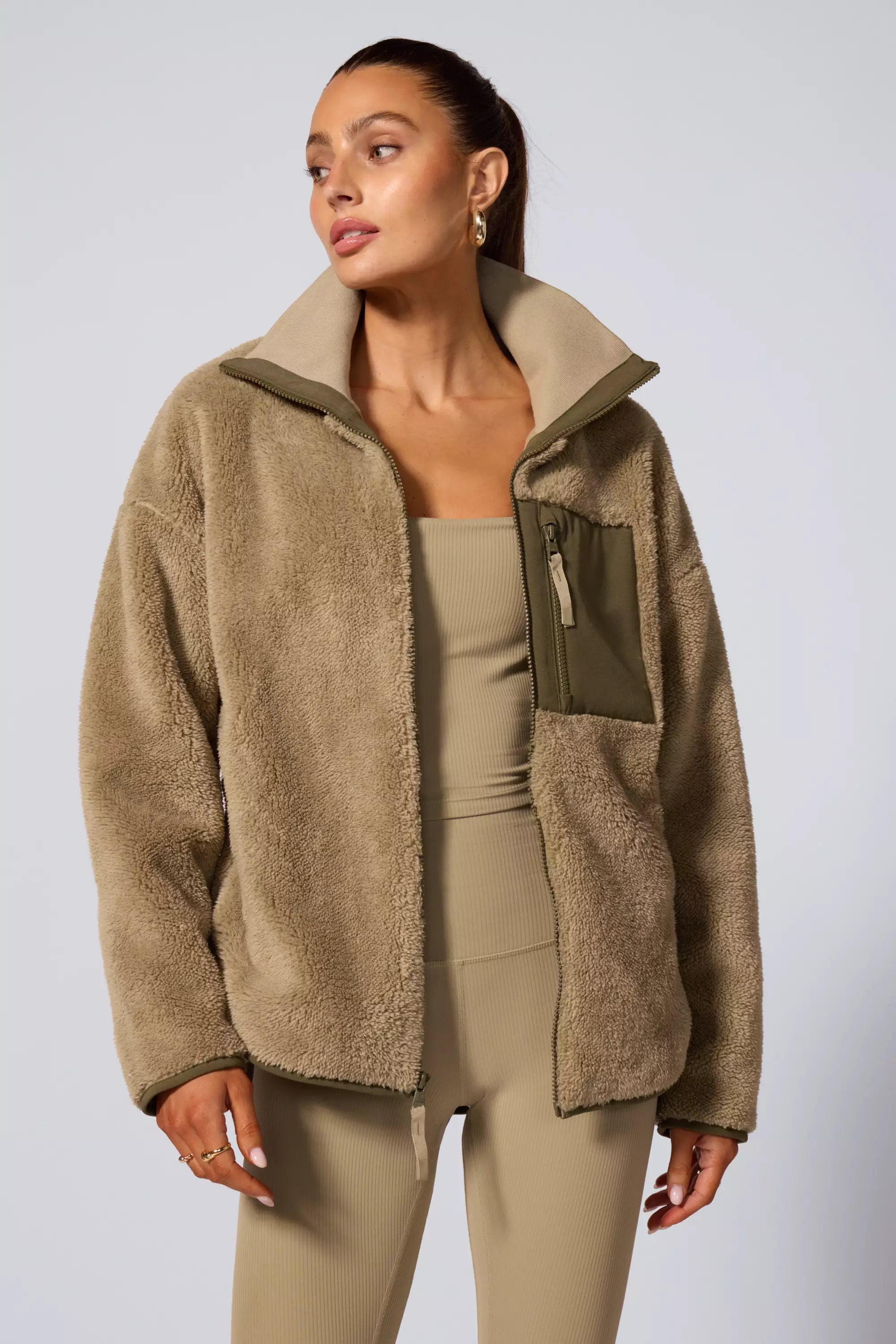 Veste Sherpa - Silver Sage