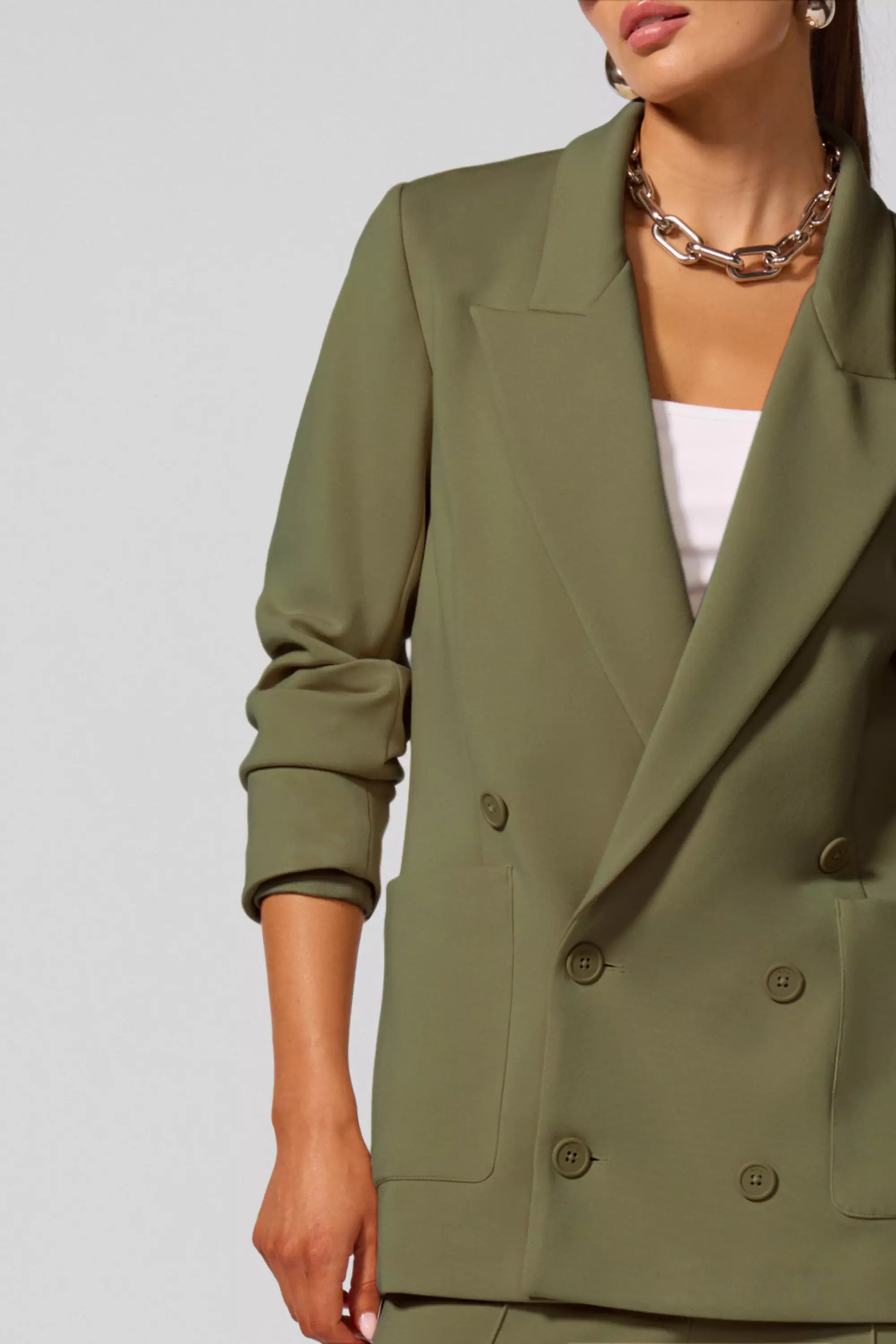 Double Breasted Blazer - Ivy Green