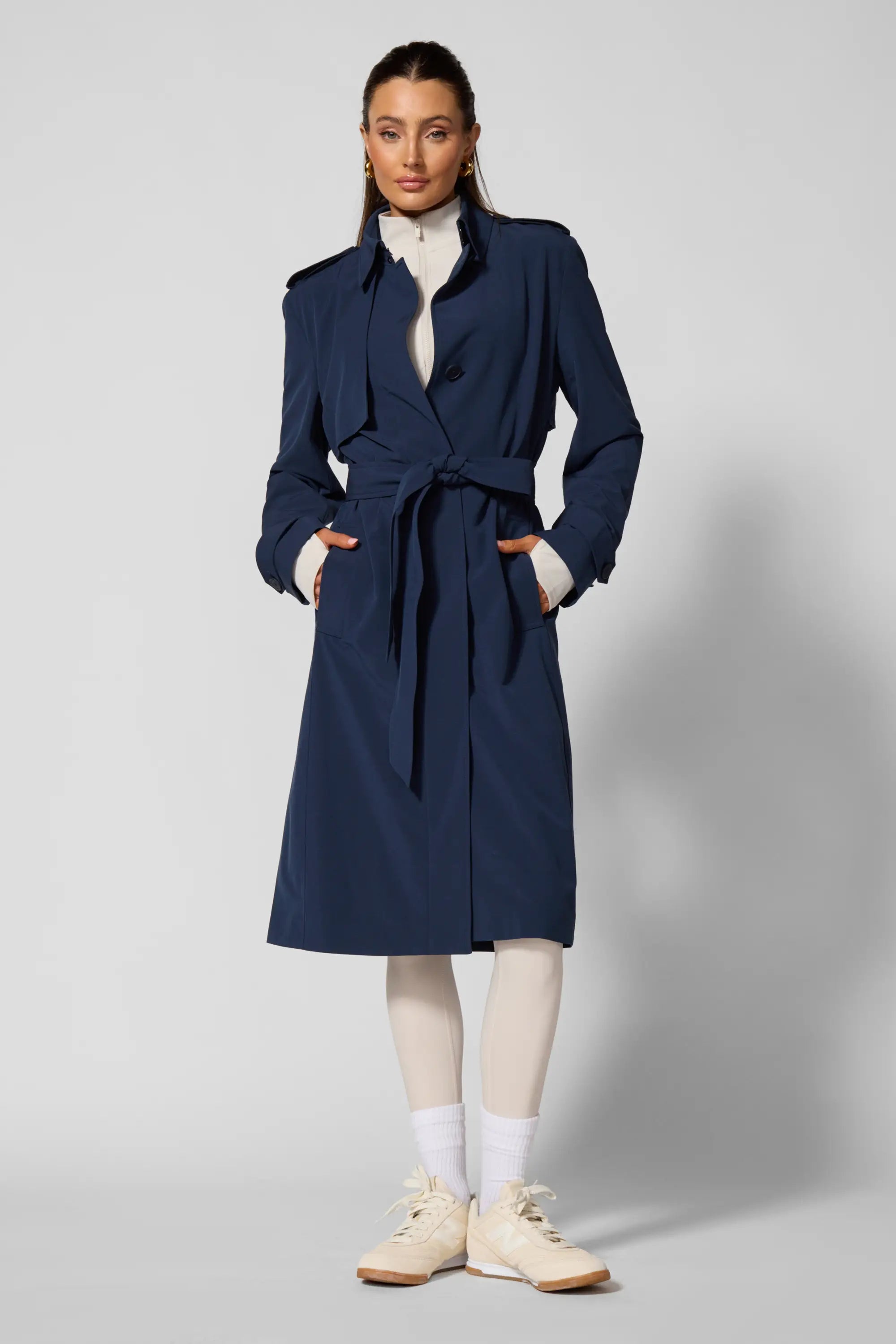 Ripstop Trench Coat - Navy Blazer