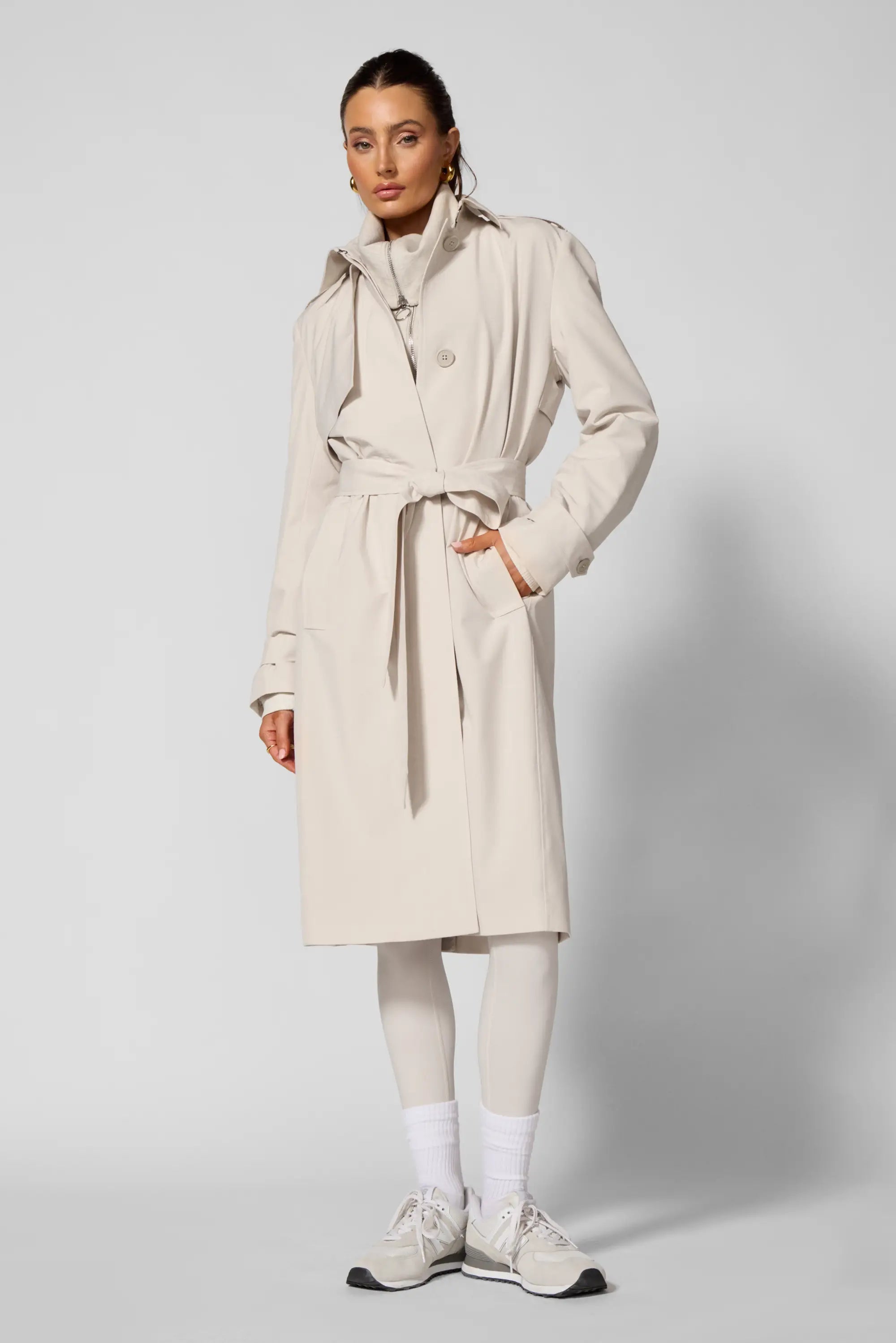 Ripstop Trench Coat - Moonbeam