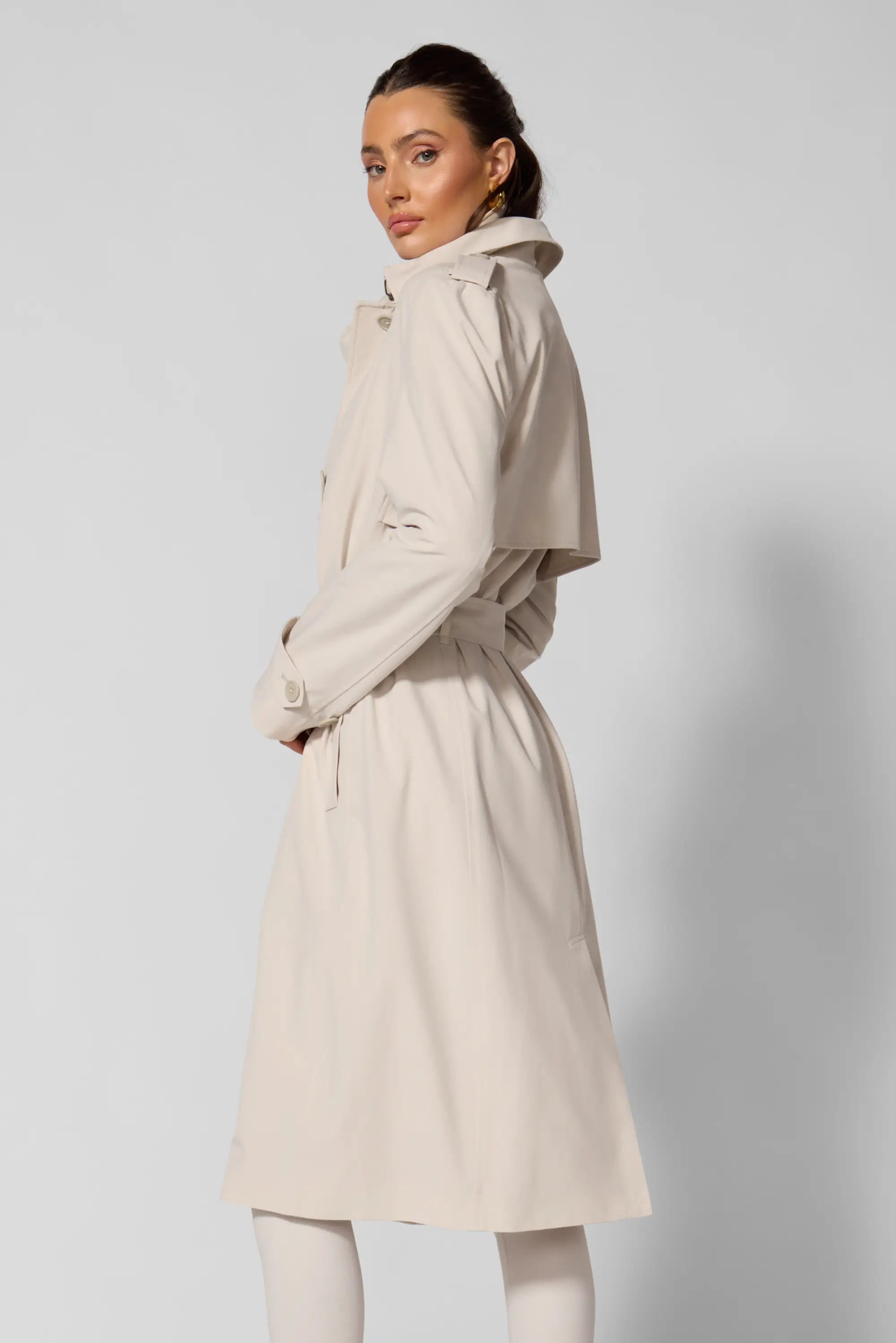 Ripstop Trench Coat - Moonbeam