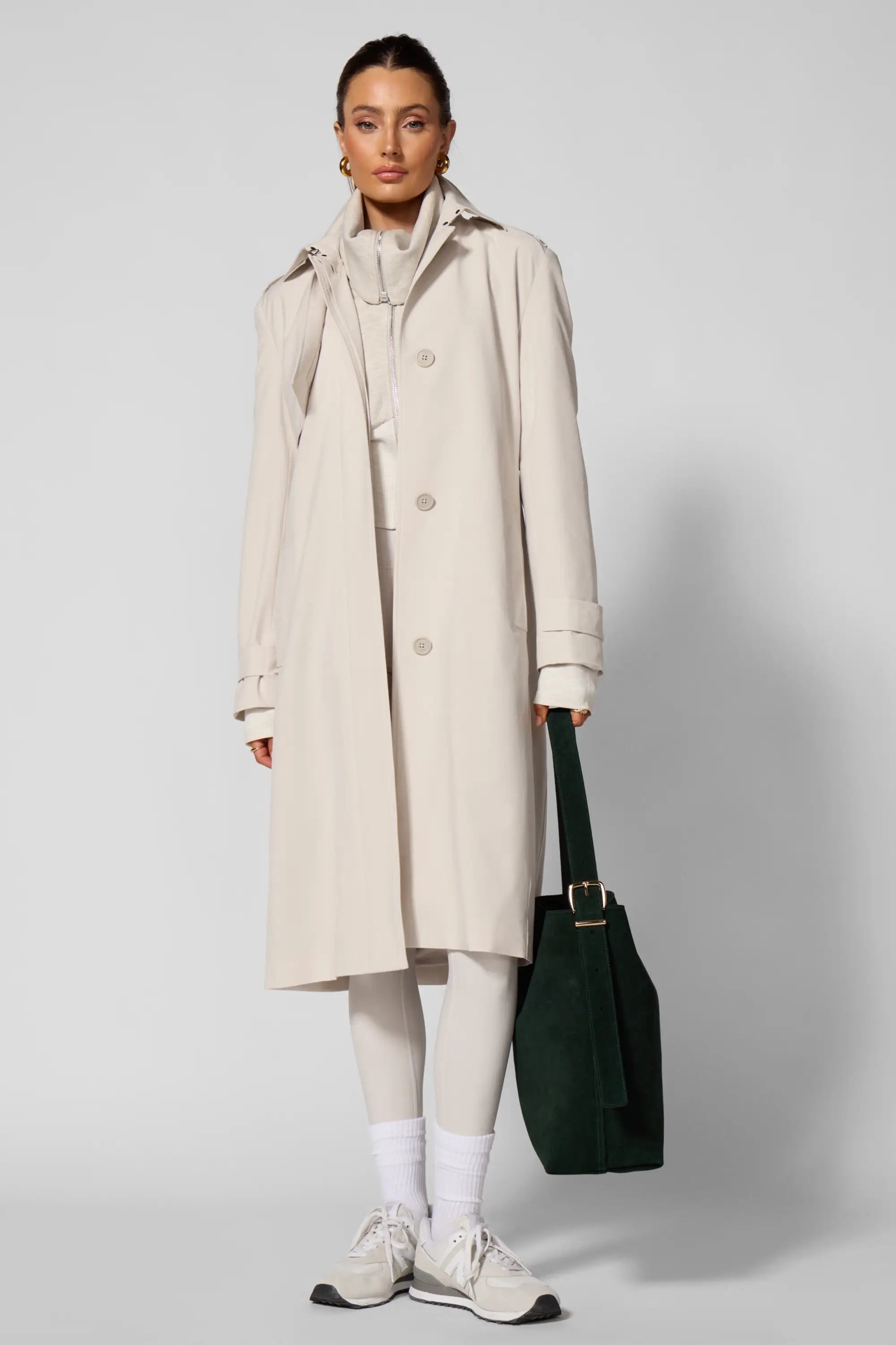 Ripstop Trench Coat - Moonbeam