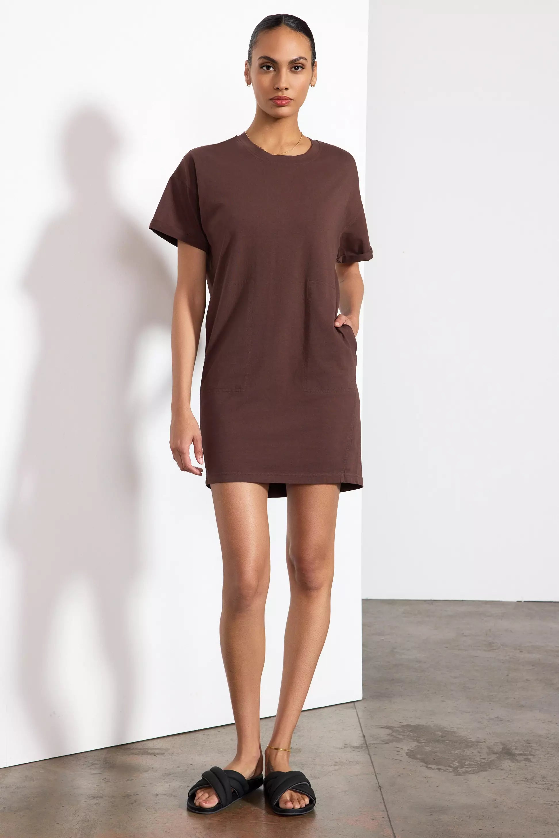 Calm T-Shirt Dress - Chocolate Brown