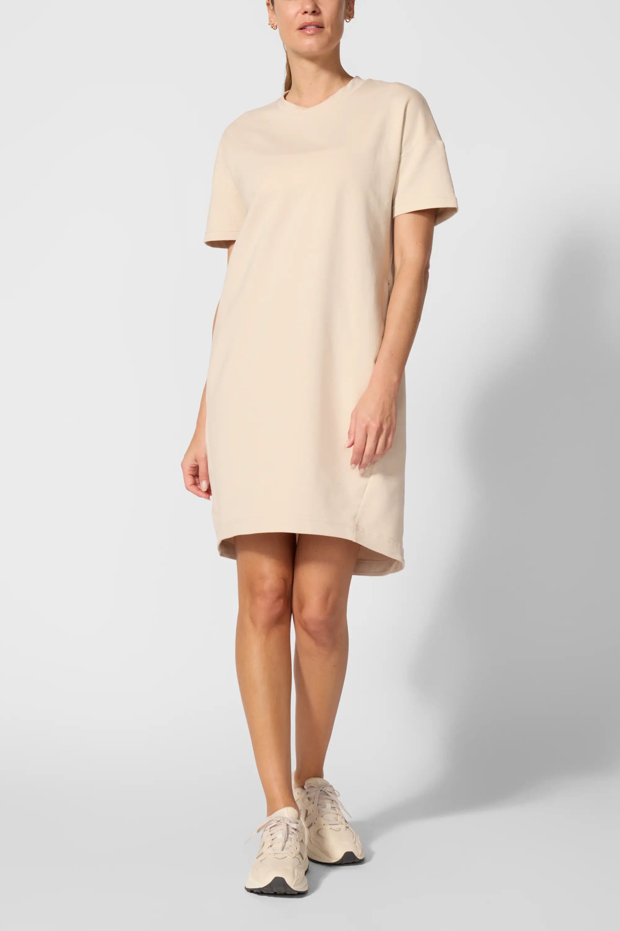 Luxe Terry T-Shirt Dress - Stone